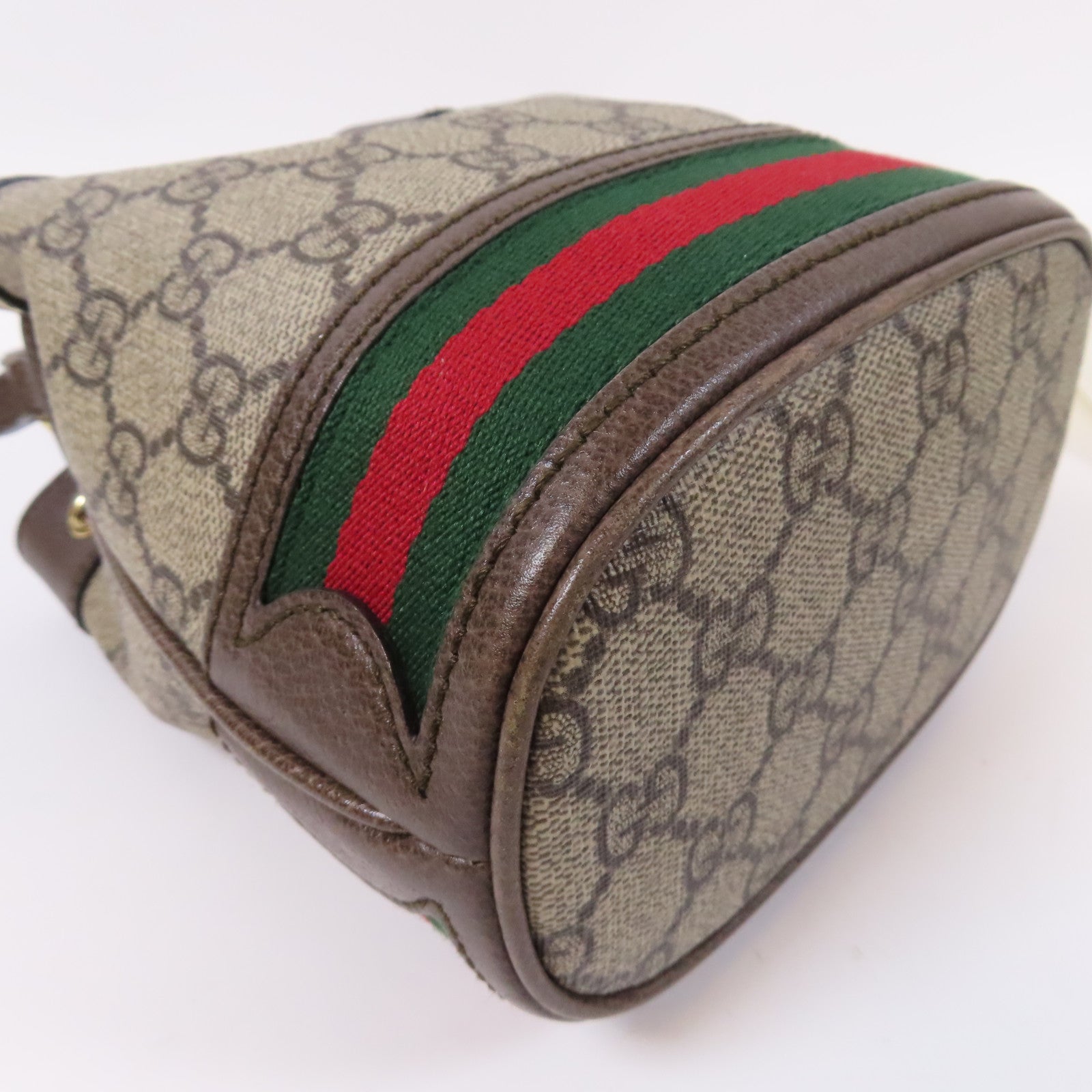 GUCCI 塗層帆布Ophidia Bucket Bag金扣肩背袋啡色