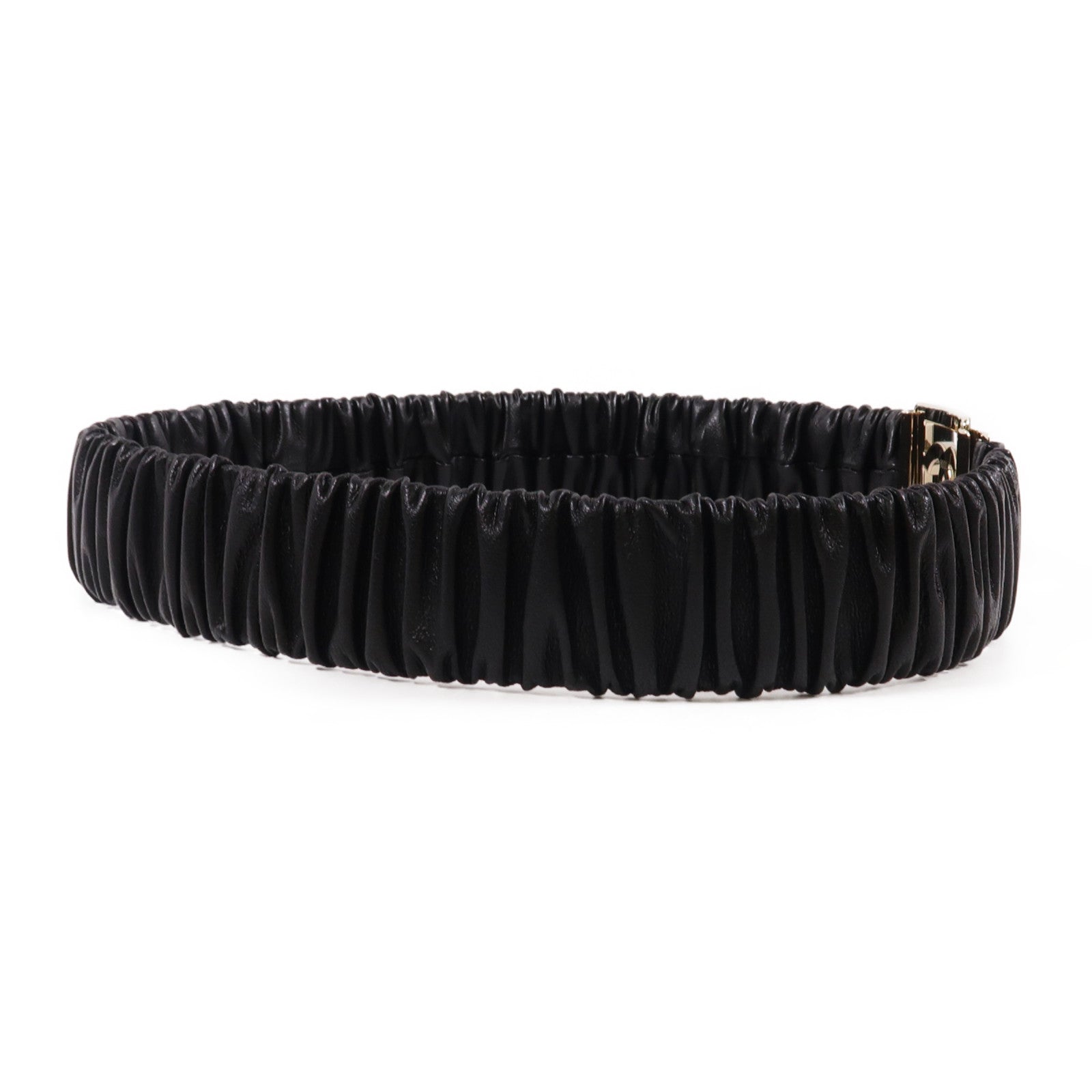 CHANEL 羊皮皮革Belt金扣皮帶黑色