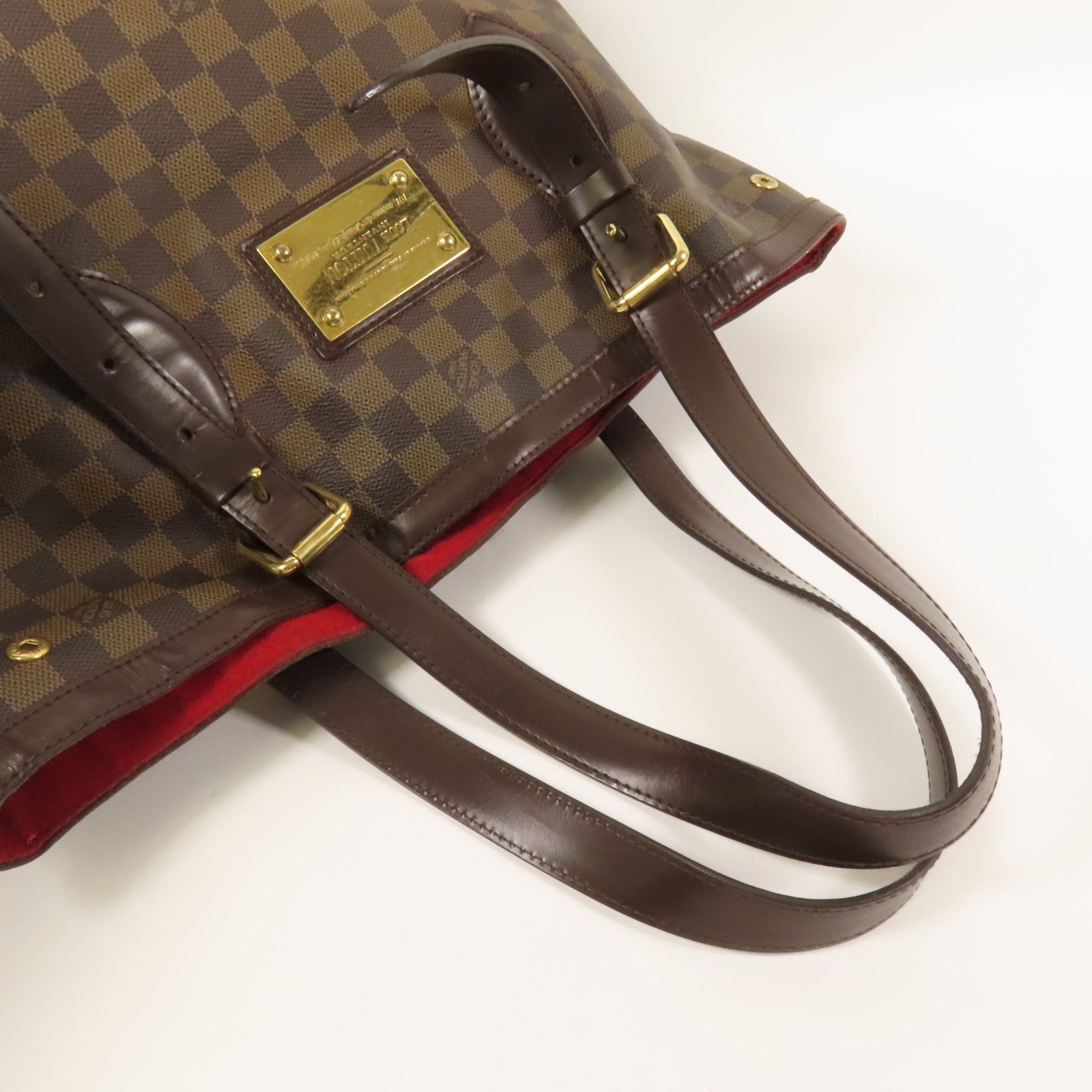 LOUIS VUITTON Damier Hampstead 金扣手挽袋