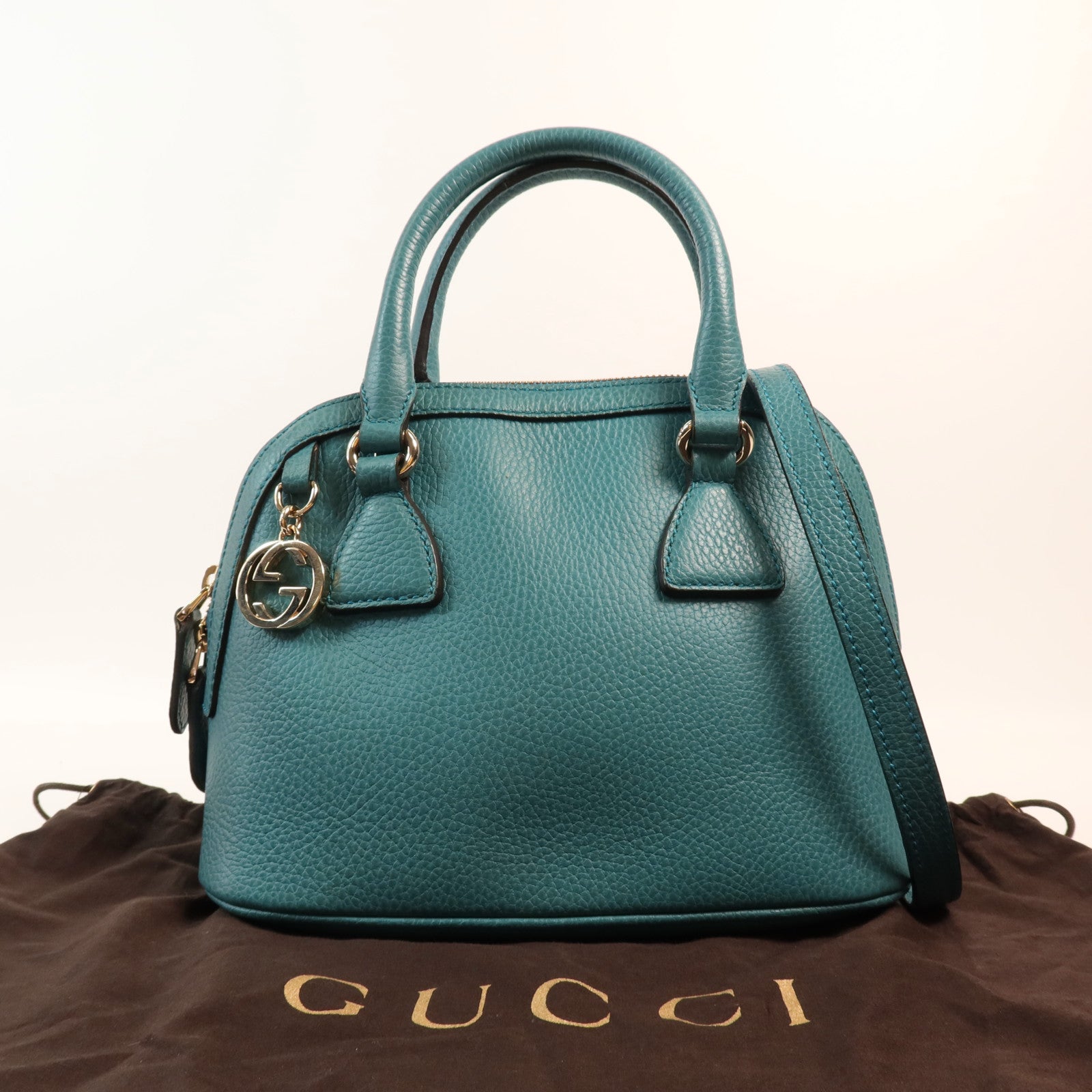 GUCCI 牛皮皮革2 Way Shoulder Bag金扣手挽肩背兩用袋