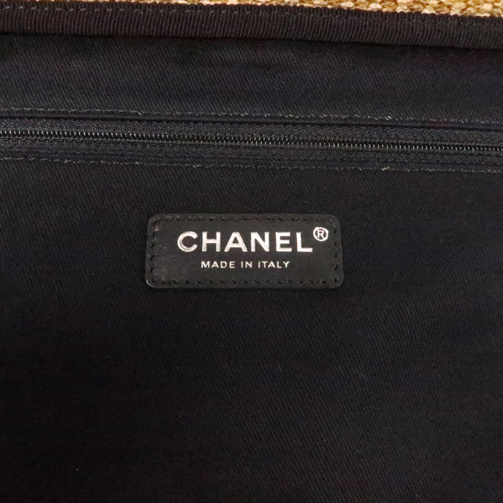CHANEL 混合纖維Tote Bag銀扣鏈帶手挽肩背兩用袋