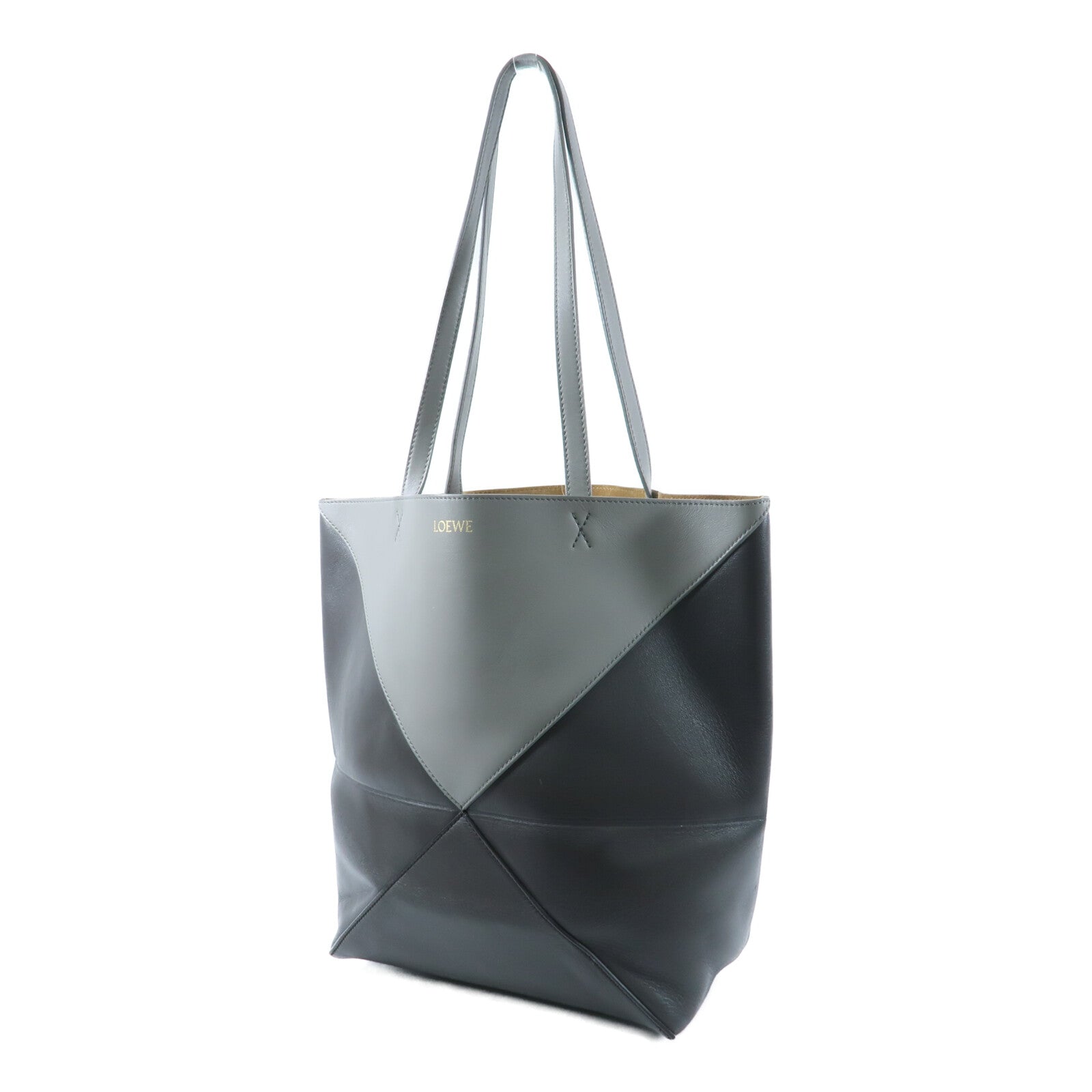 LOEWE 牛皮皮革Puzzle Fold Medium手挽袋