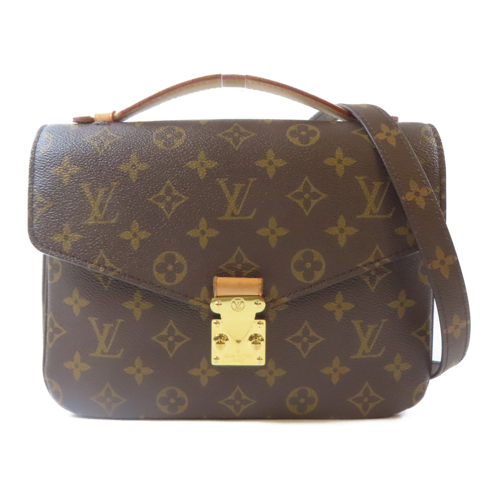 LOUIS VUITTON Monogram Pochette Metis金扣手挽肩背兩用袋啡色