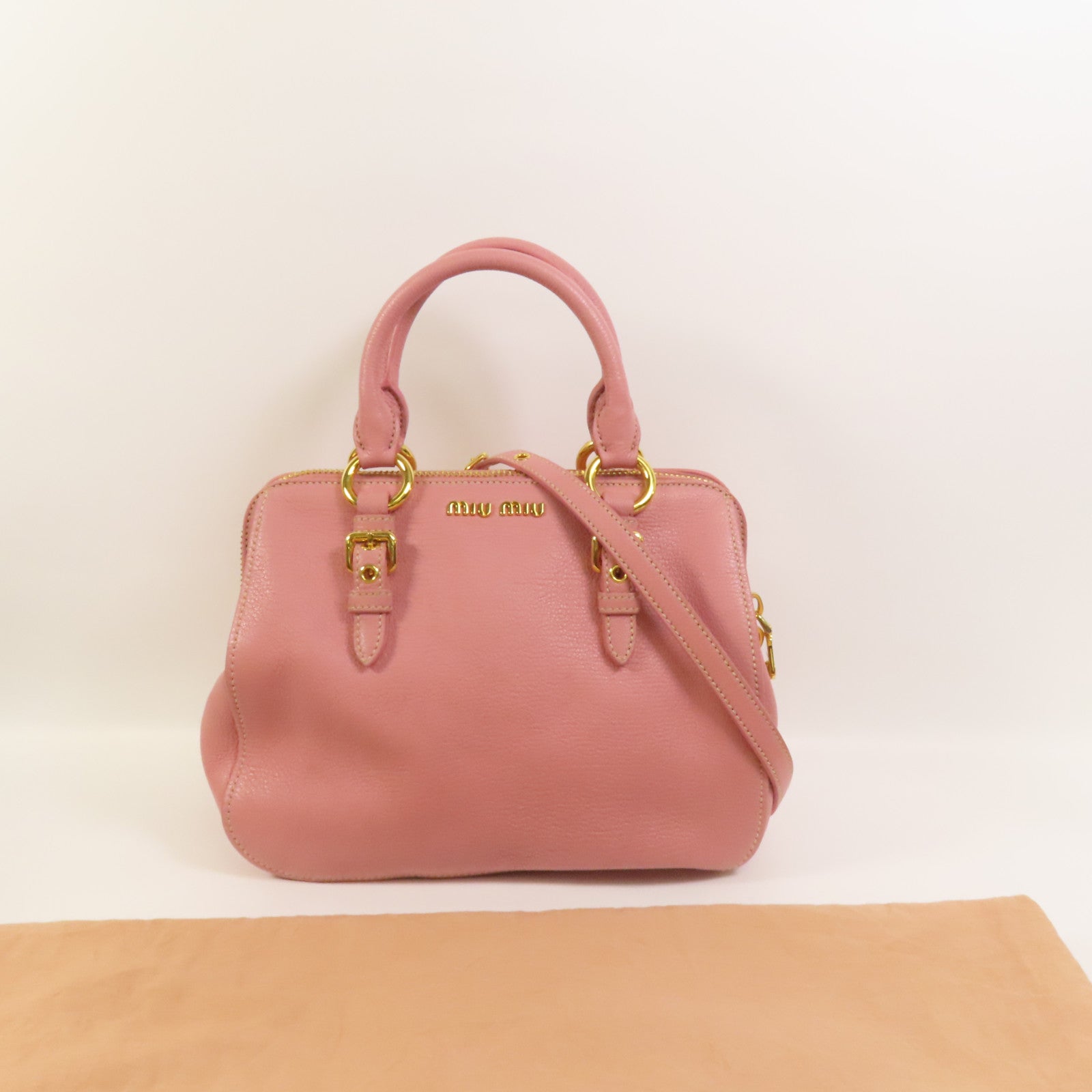 Miu Miu 牛皮皮革2 Way Shoulder手挽肩背兩用袋
