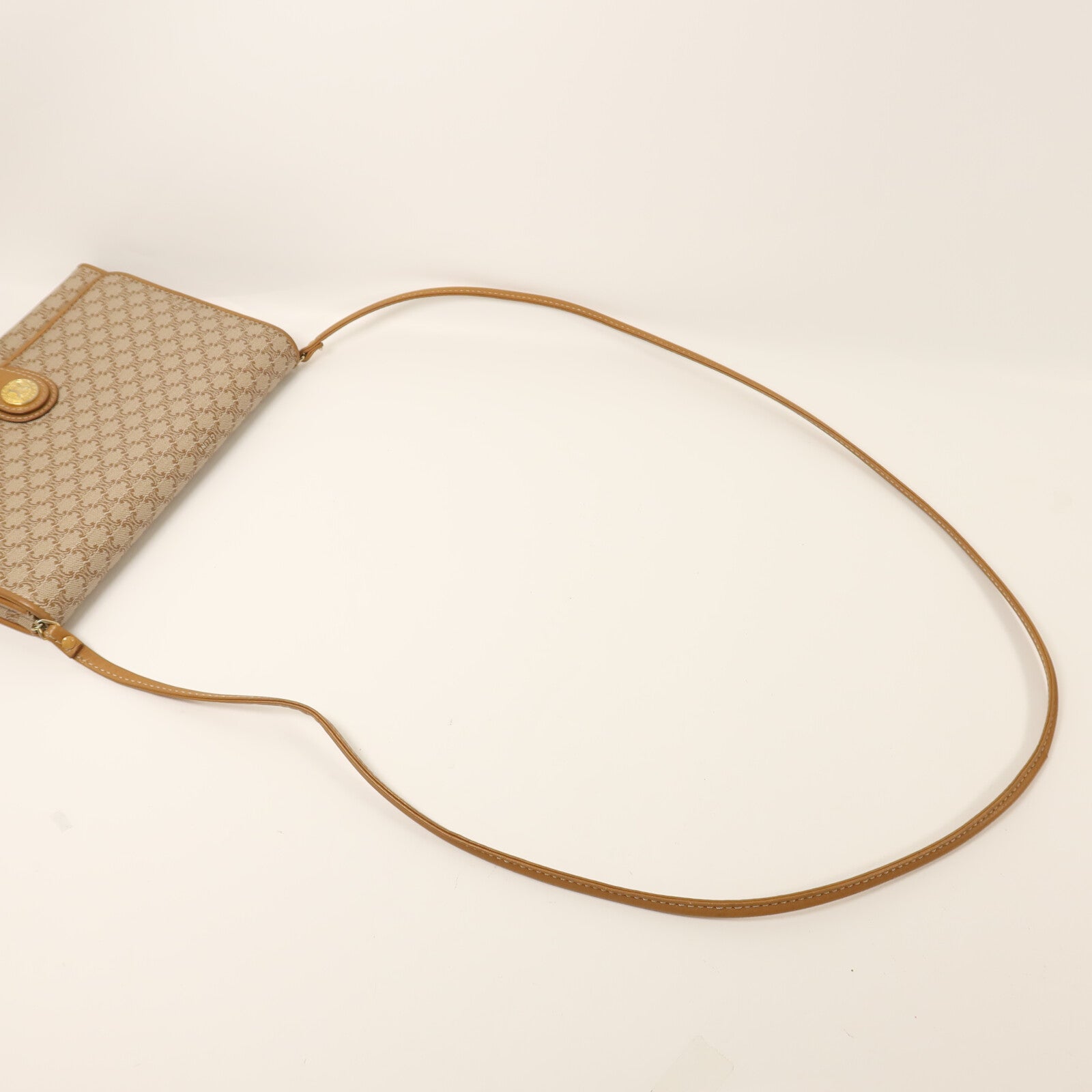 CELINE 塗層帆布Vintage Macadam金扣肩背袋