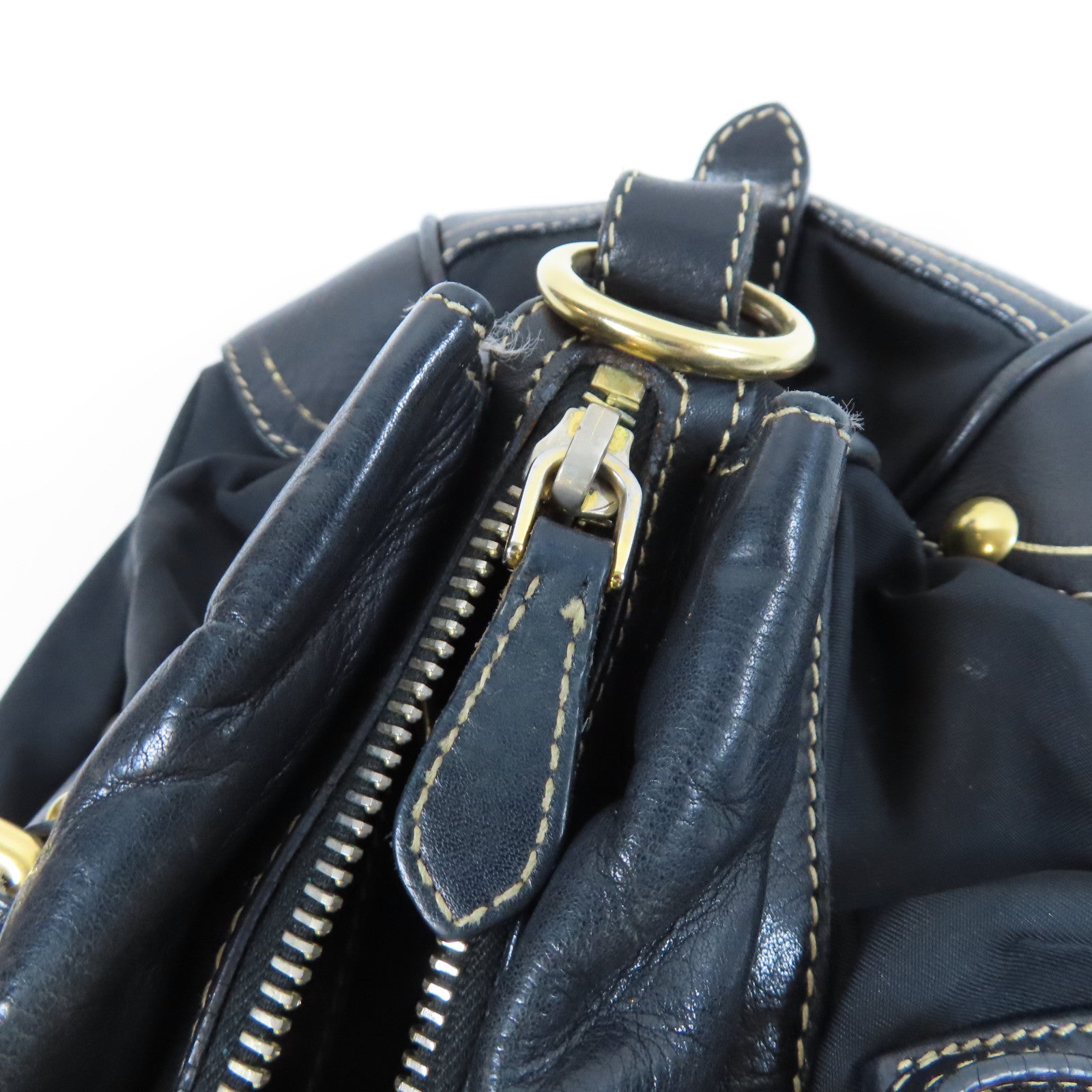 PRADA 尼龍2 Way Shoulder Bag金扣手挽肩背兩用袋黑色