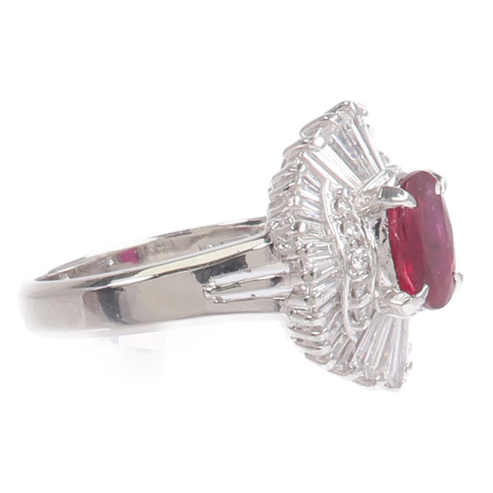 JEWELRY PT900鉑金Ruby Diamond Ring紅寶石鑽石戒指