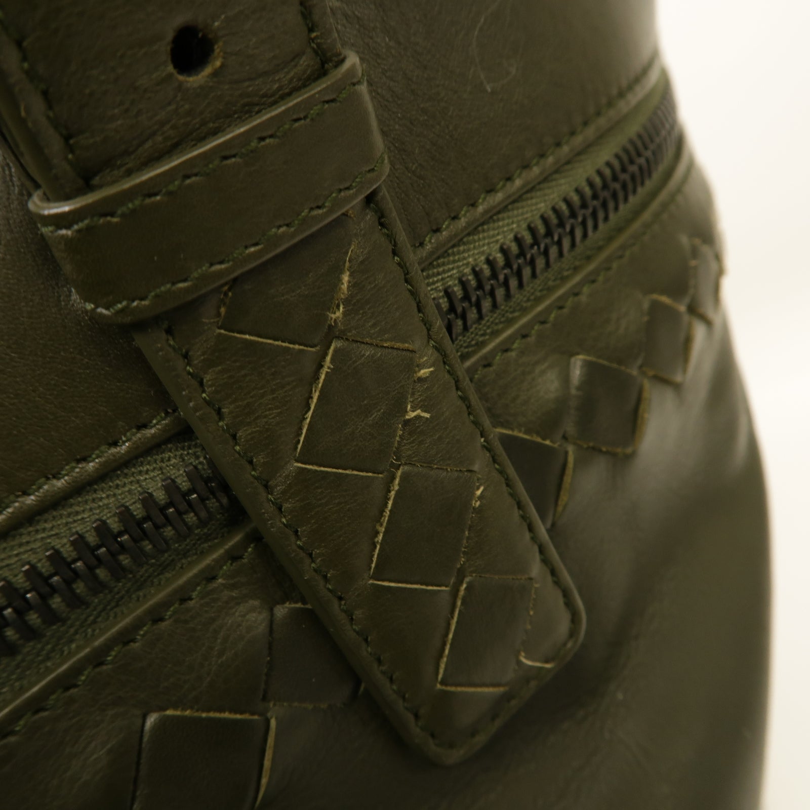 BOTTEGA VENETA 【激減優惠】牛皮皮革Shouder Bag銀扣手挽袋綠色