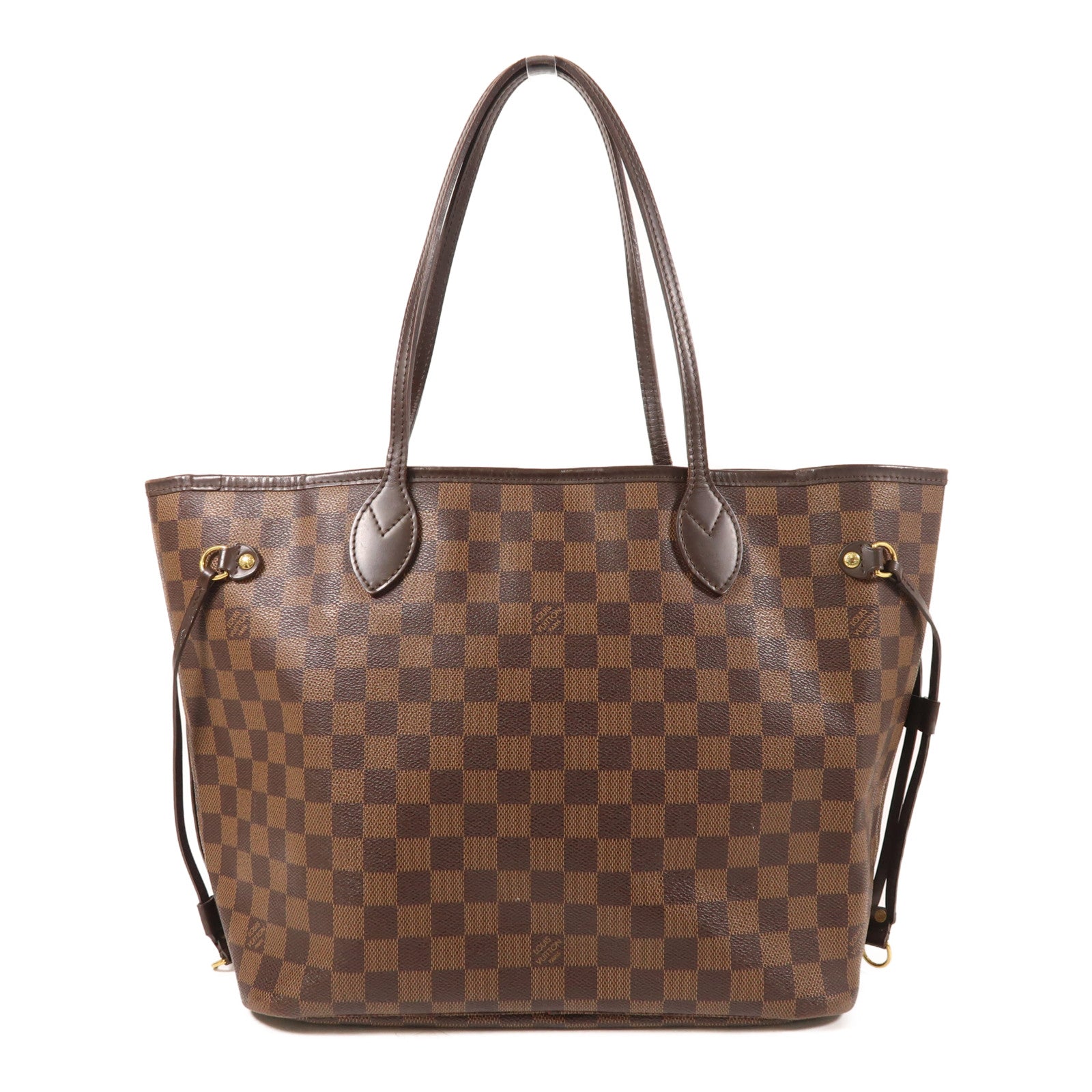 LOUIS VUITTON Damier Neverfull MM金扣手挽袋/肩背袋