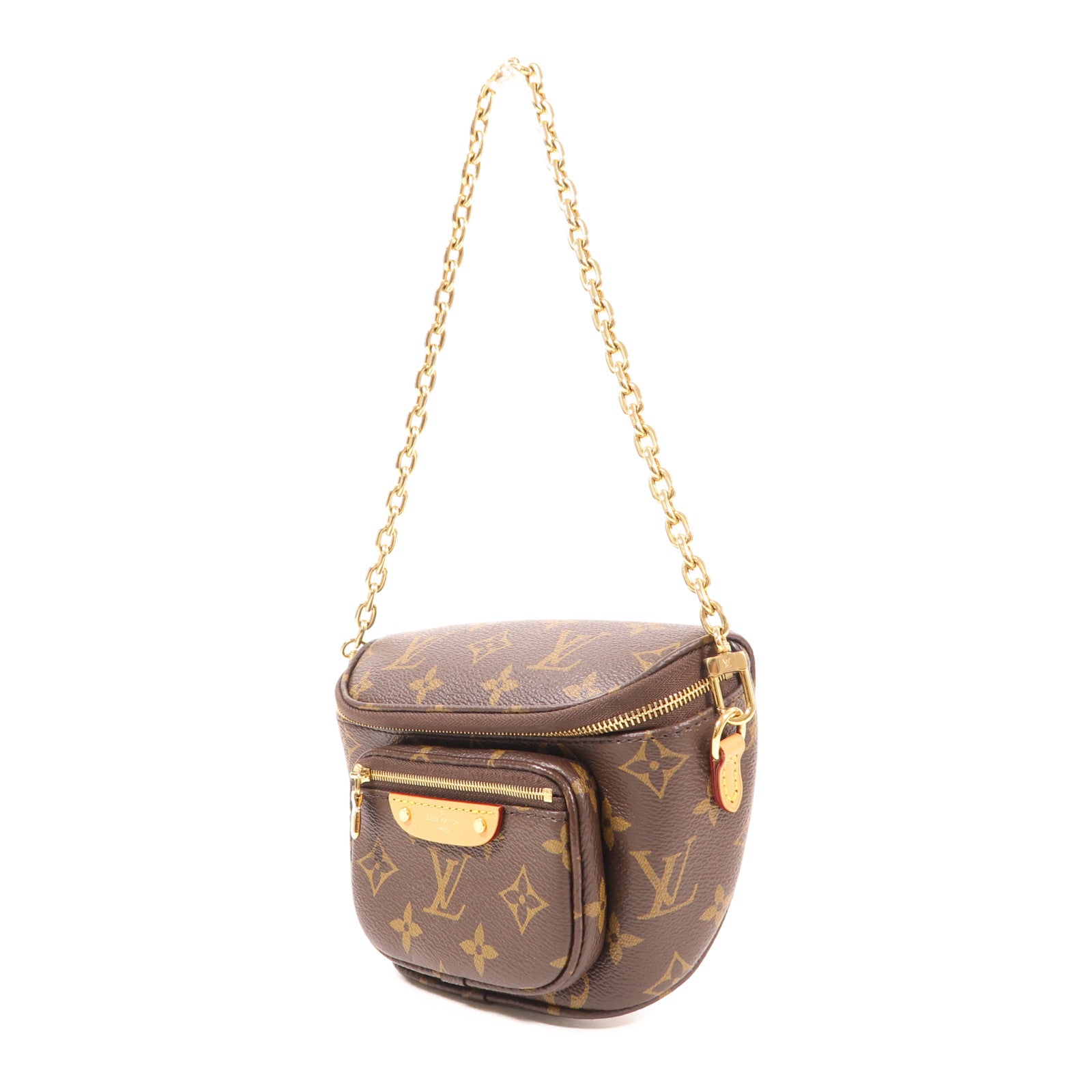 LOUIS VUITTON 【激減優惠】Monogram Mini Bumbag金扣手挽肩背兩用袋棕色