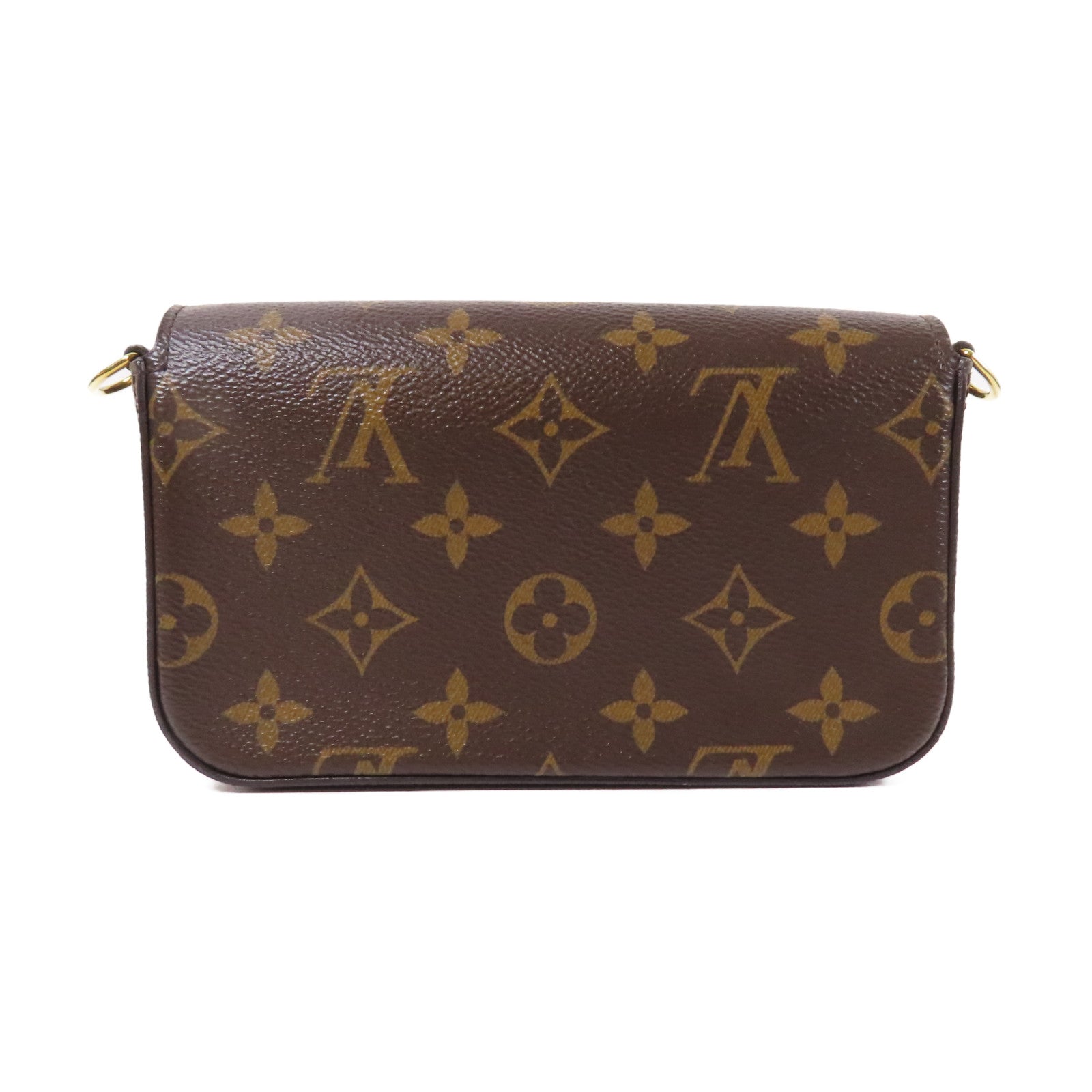 LOUIS VUITTON Monogram Mini Pochette Accessoires金扣肩背袋啡色