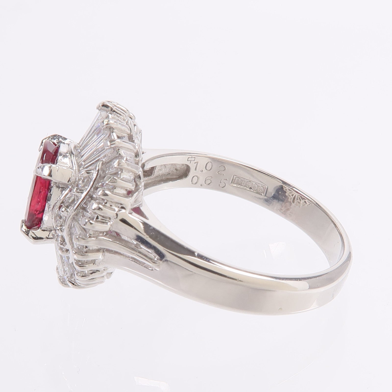 JEWELRY PT900鉑金Ruby Diamond Ring紅寶石鑽石戒指