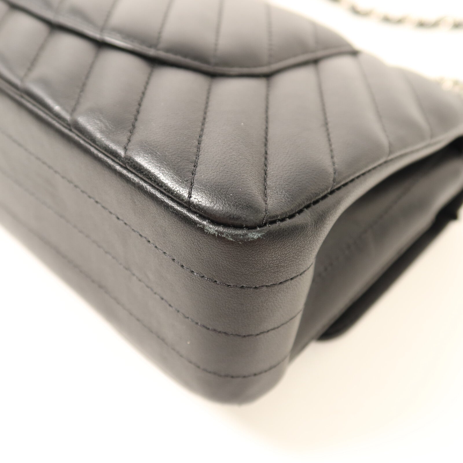 CHANEL 羊皮皮革Classic 25銀扣鏈帶肩背袋