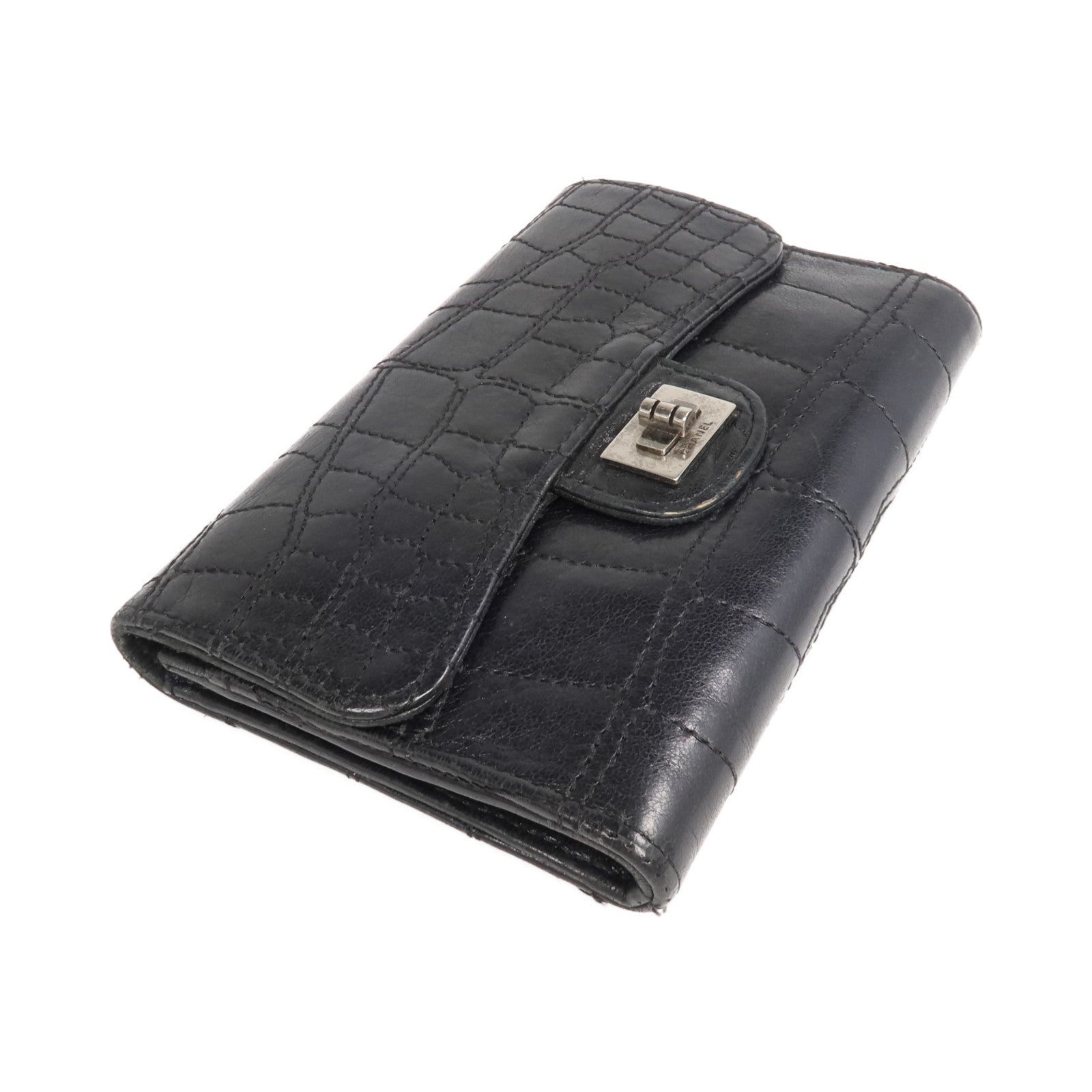 CHANEL 【激減優惠】牛皮皮革2.55 Wallet銀扣錢包