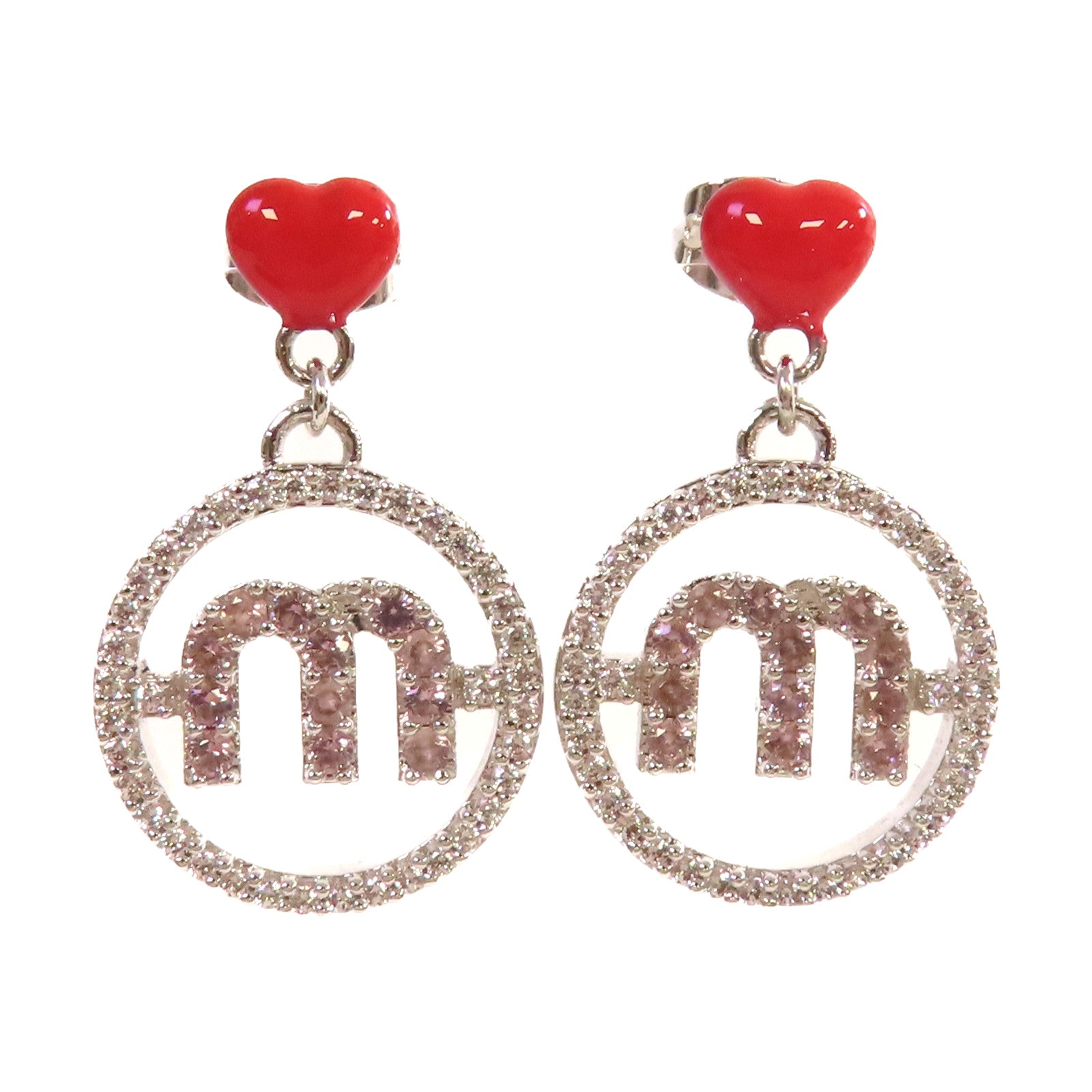 Miu Miu 金屬/PVC Earrings耳環粉紅色/紅色/銀色