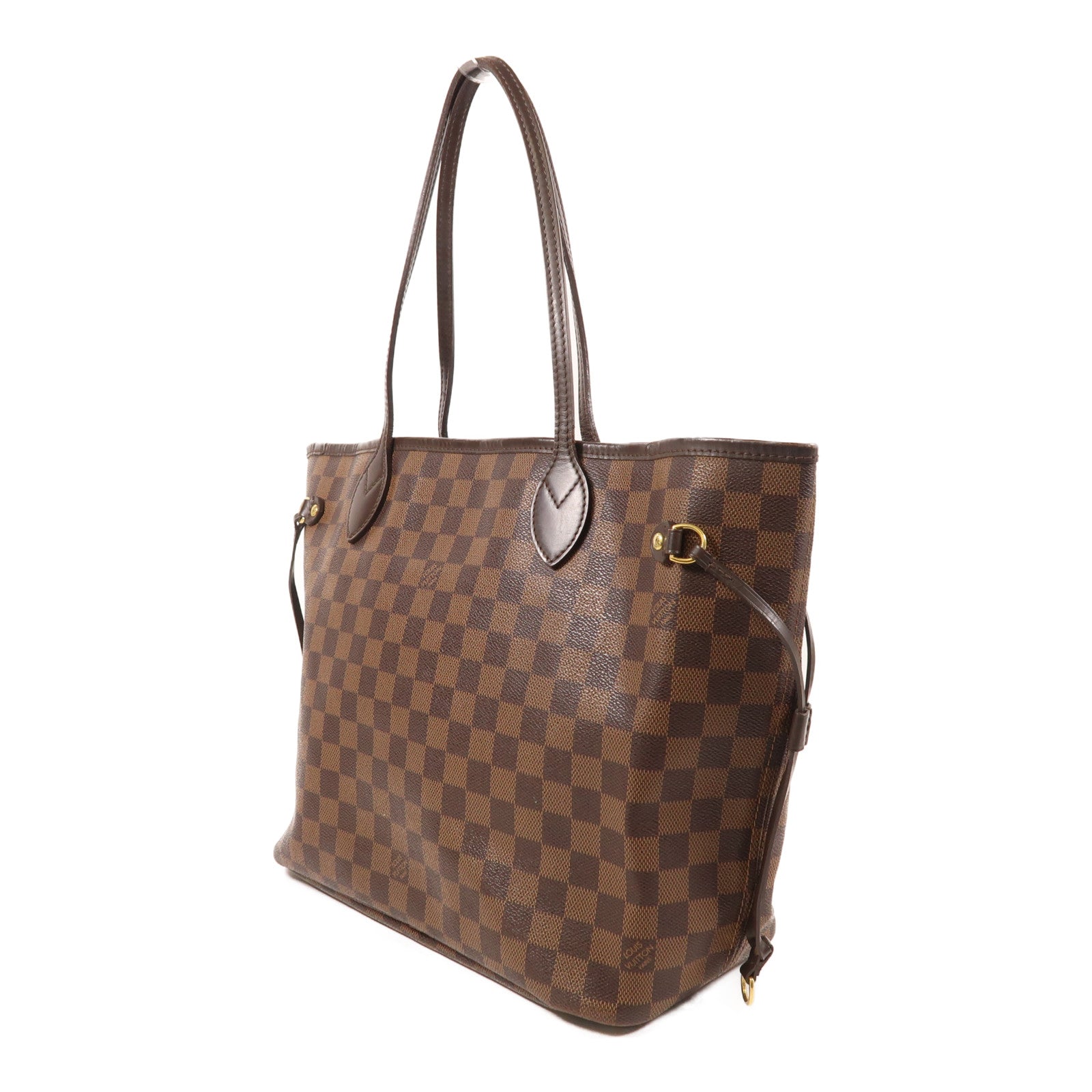 LOUIS VUITTON Damier Neverfull MM金扣手挽袋/肩背袋