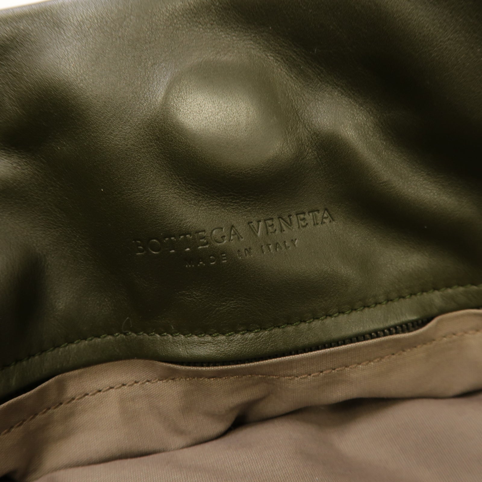 BOTTEGA VENETA 【激減優惠】牛皮皮革Shouder Bag銀扣手挽袋綠色