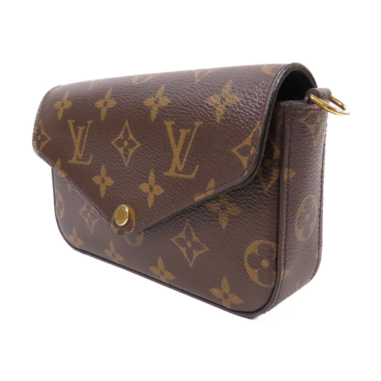 LOUIS VUITTON Monogram Mini Pochette Accessoires金扣肩背袋啡色