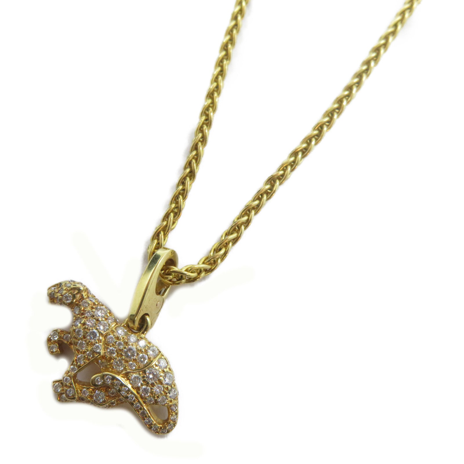CARTIER 【激減優惠】18K黃金Panthere Diamond Charm Necklace項鍊