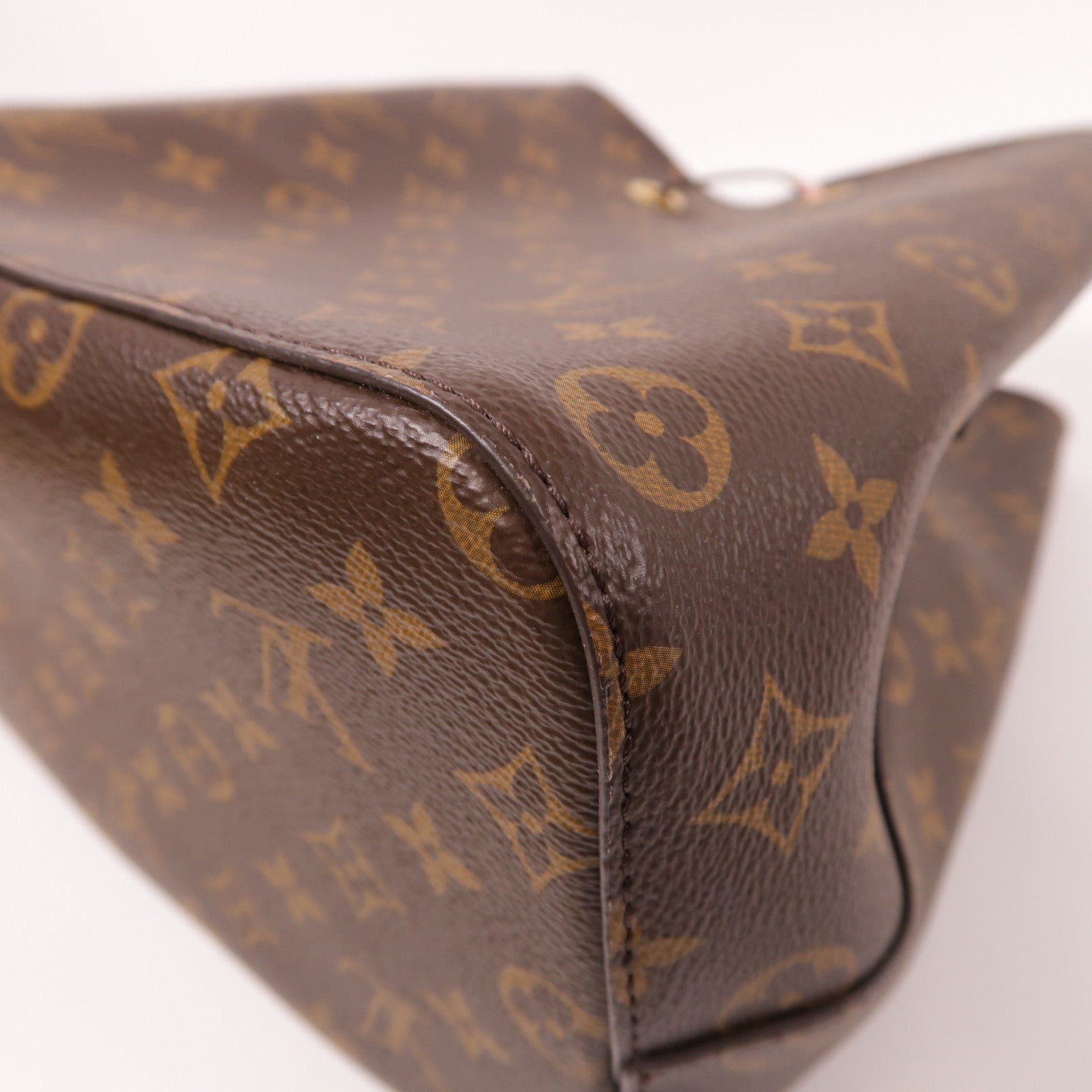 LOUIS VUITTON Monogram Neo Noe MM金扣肩背袋棕色/粉紅色