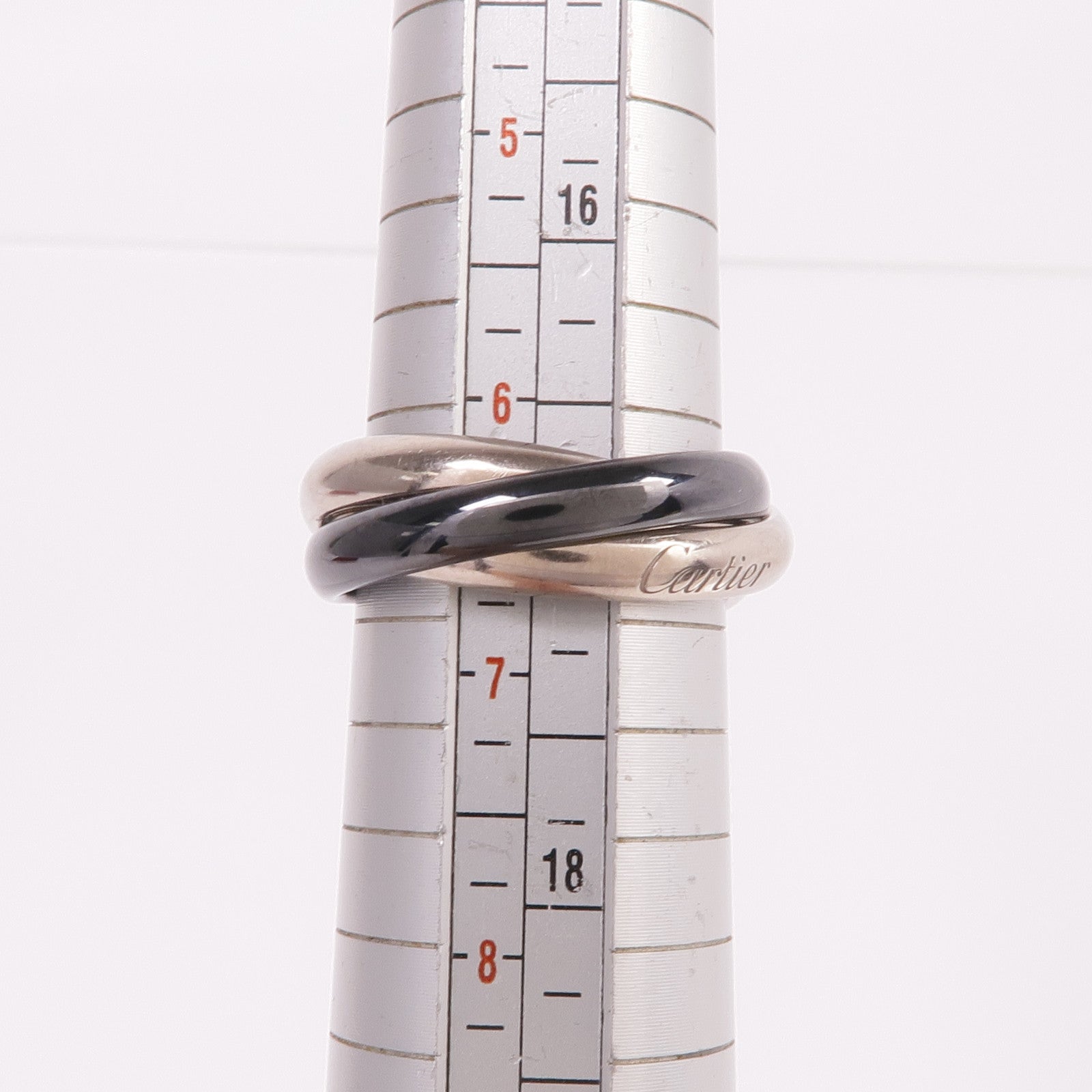 CARTIER 18K白金Trinity Ring戒指Cartier#53/US#6.5