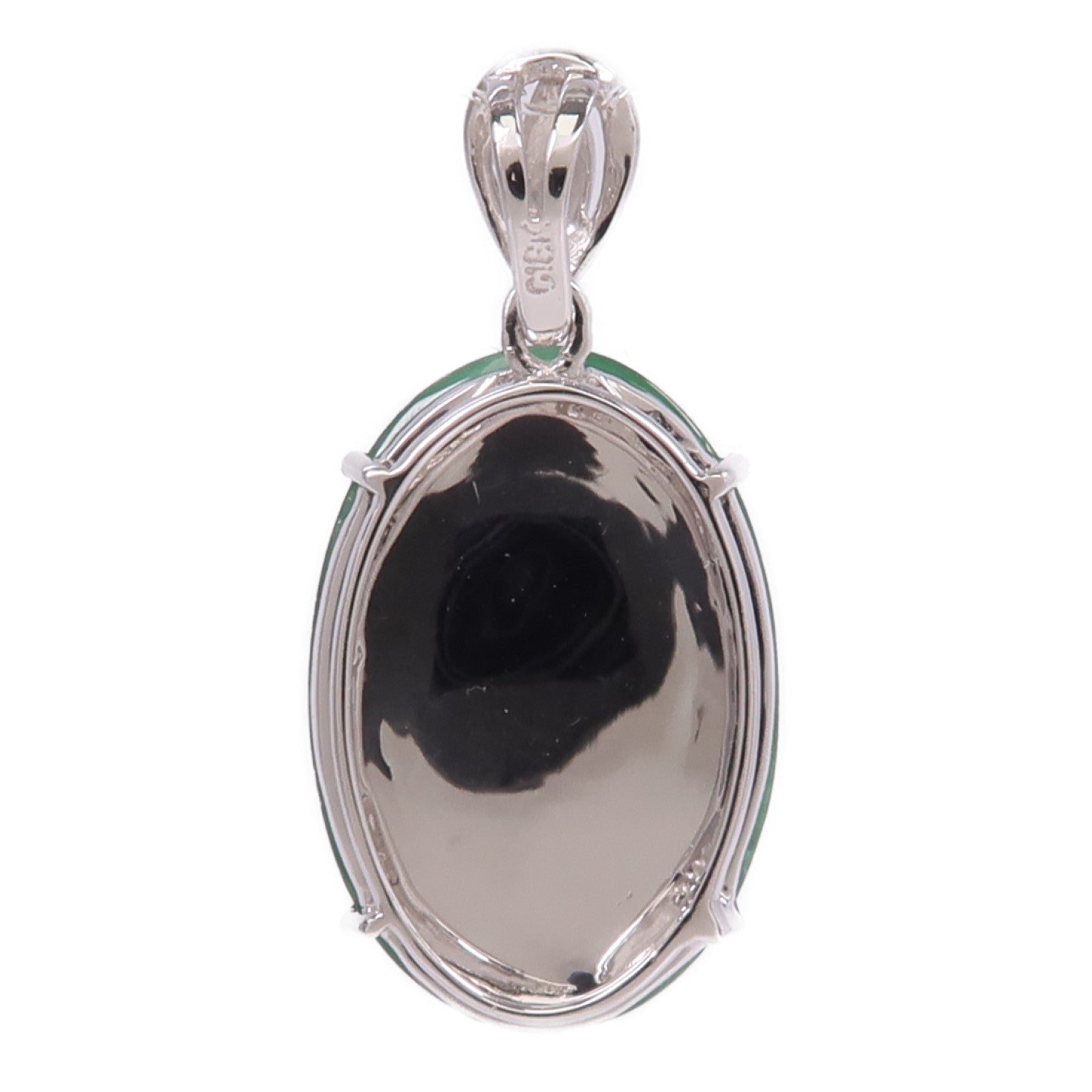 JEWELRY 18K白金Jade Pendant Top翡翠吊墜