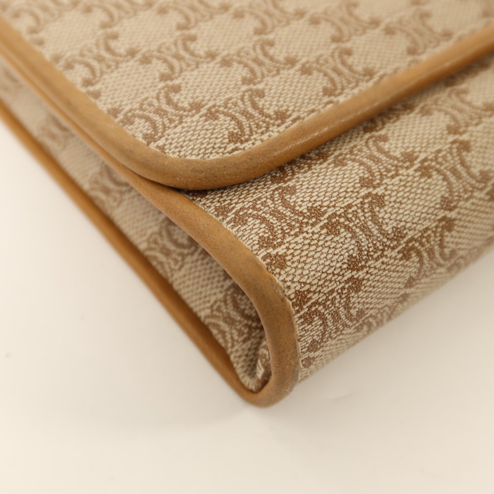 CELINE 塗層帆布Vintage Macadam金扣肩背袋