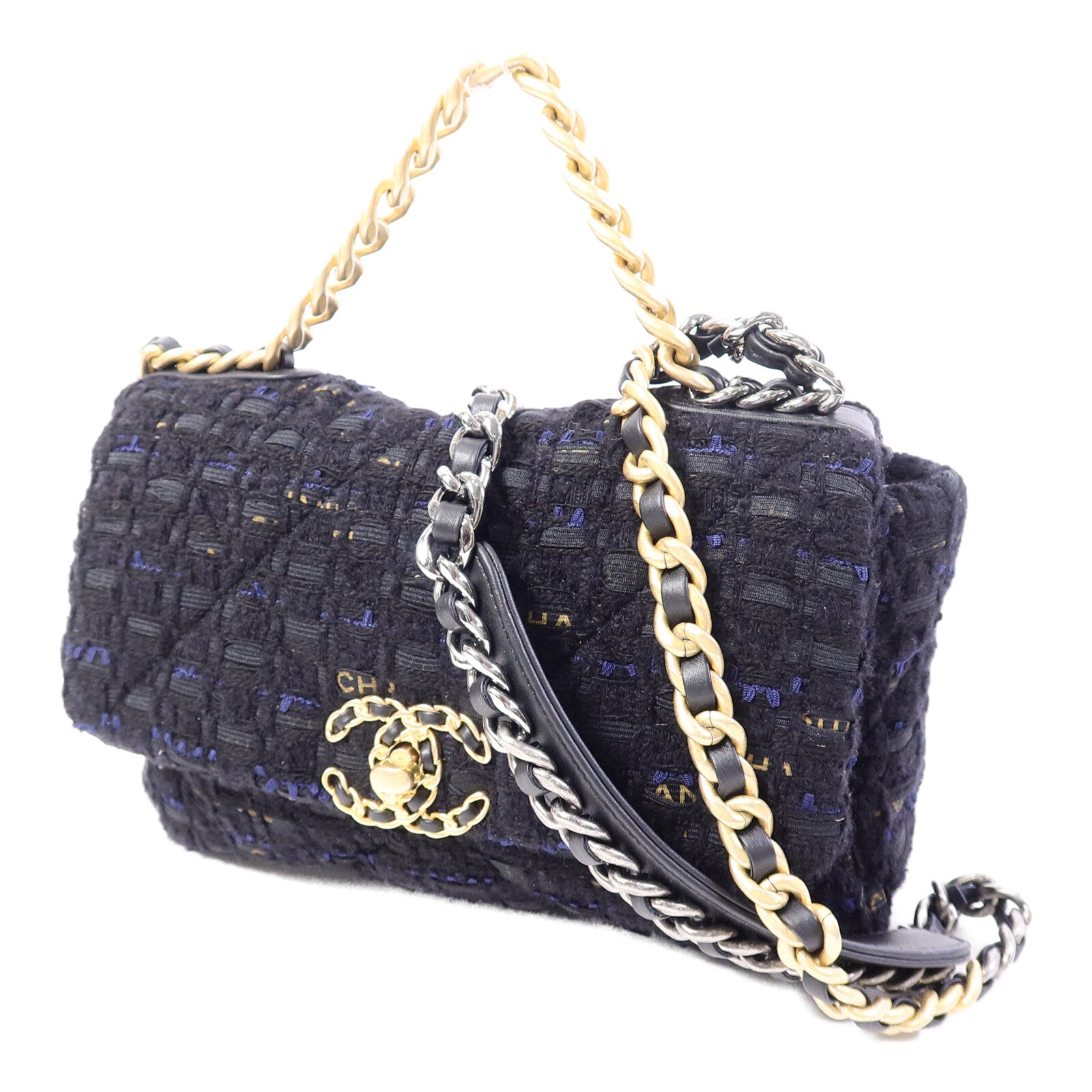 CHANEL Tweed Chanel 19手挽肩背兩用袋