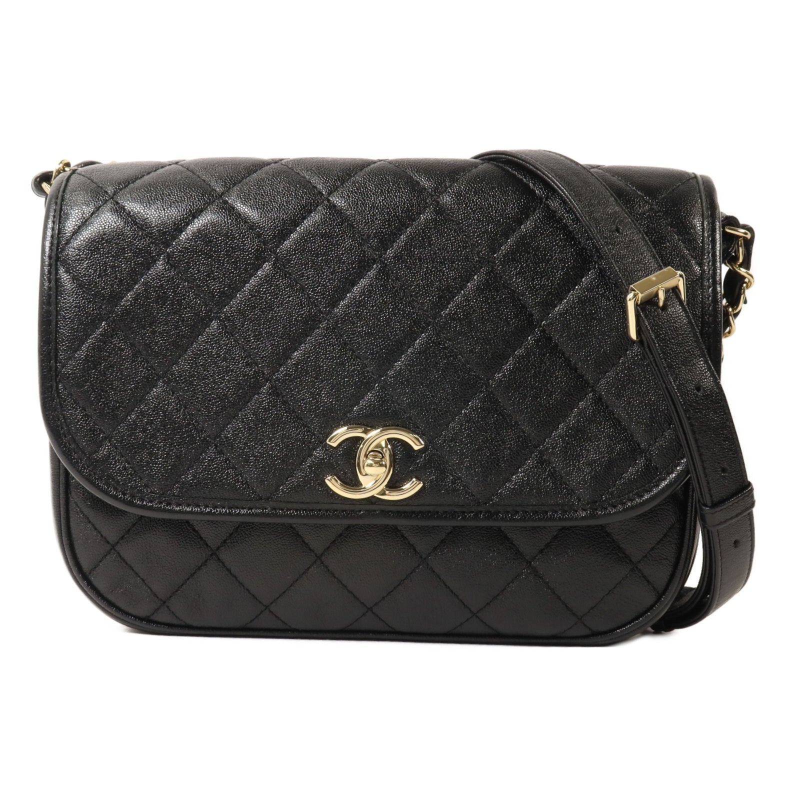 CHANEL 牛皮皮革Chain Shoulder鏈帶肩背袋