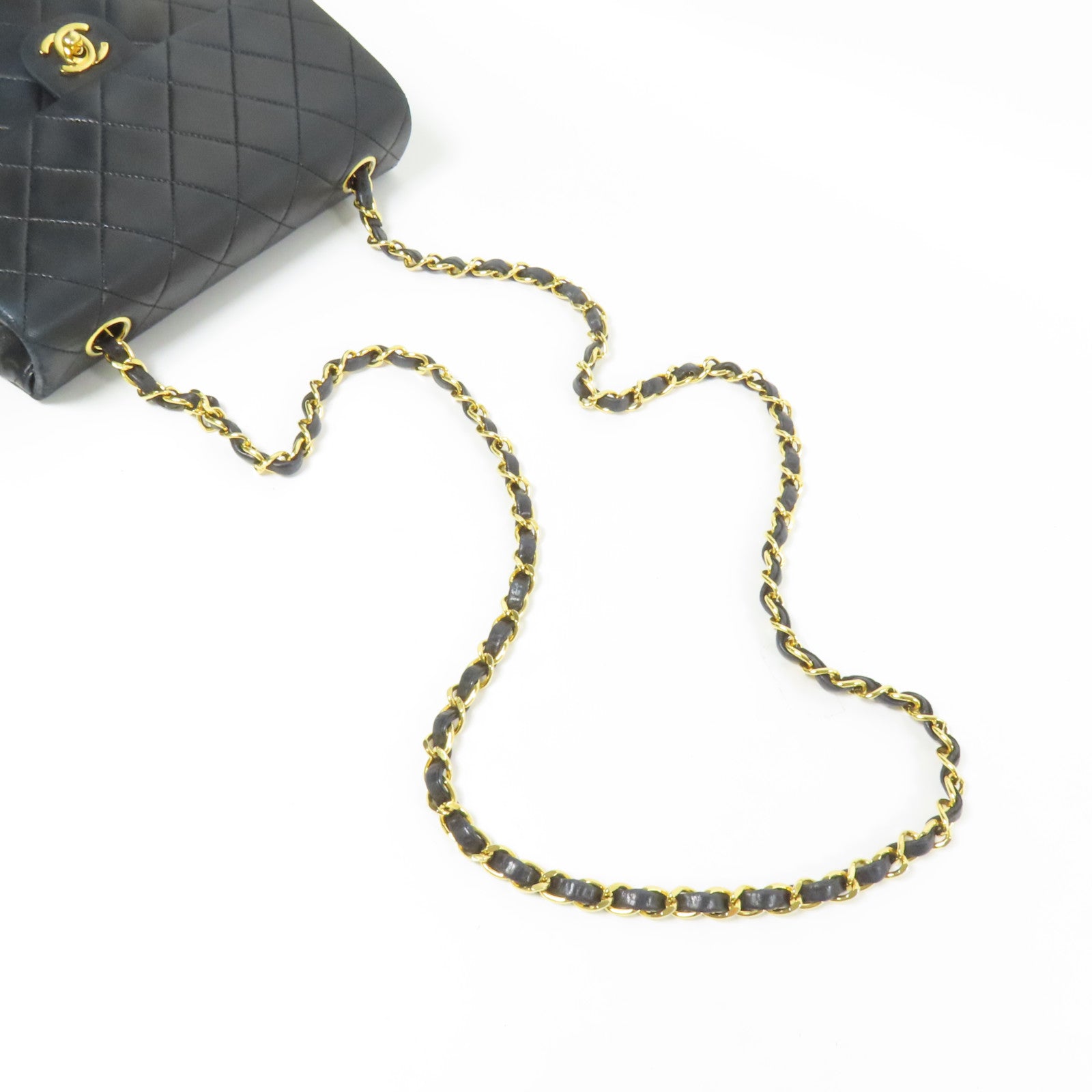 CHANEL 羊皮皮革Mini Classic 20金扣鏈帶肩背袋