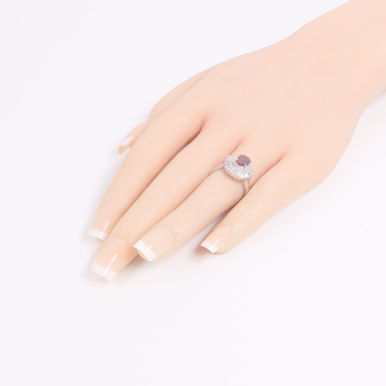 JEWELRY PT900鉑金Ruby Diamond Ring紅寶石鑽石戒指