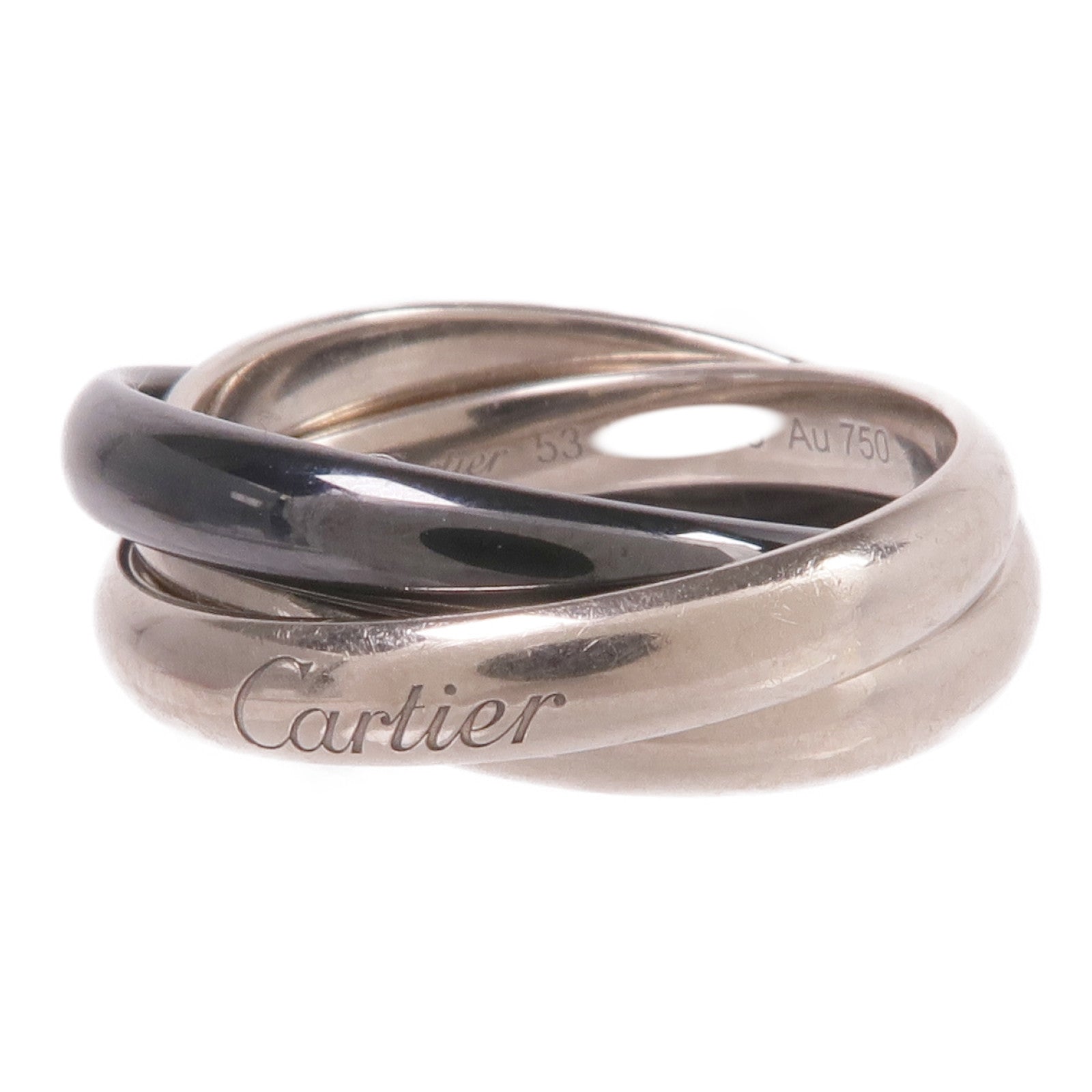 CARTIER 18K白金Trinity Ring戒指Cartier#53/US#6.5