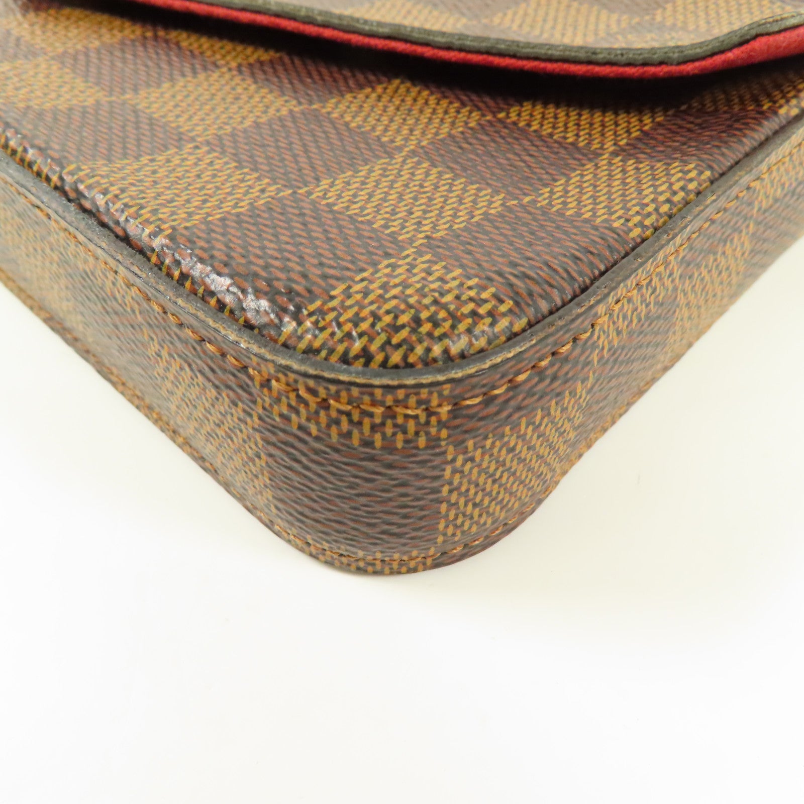 LOUIS VUITTON Damier Felice Pochette金扣鏈帶肩背袋