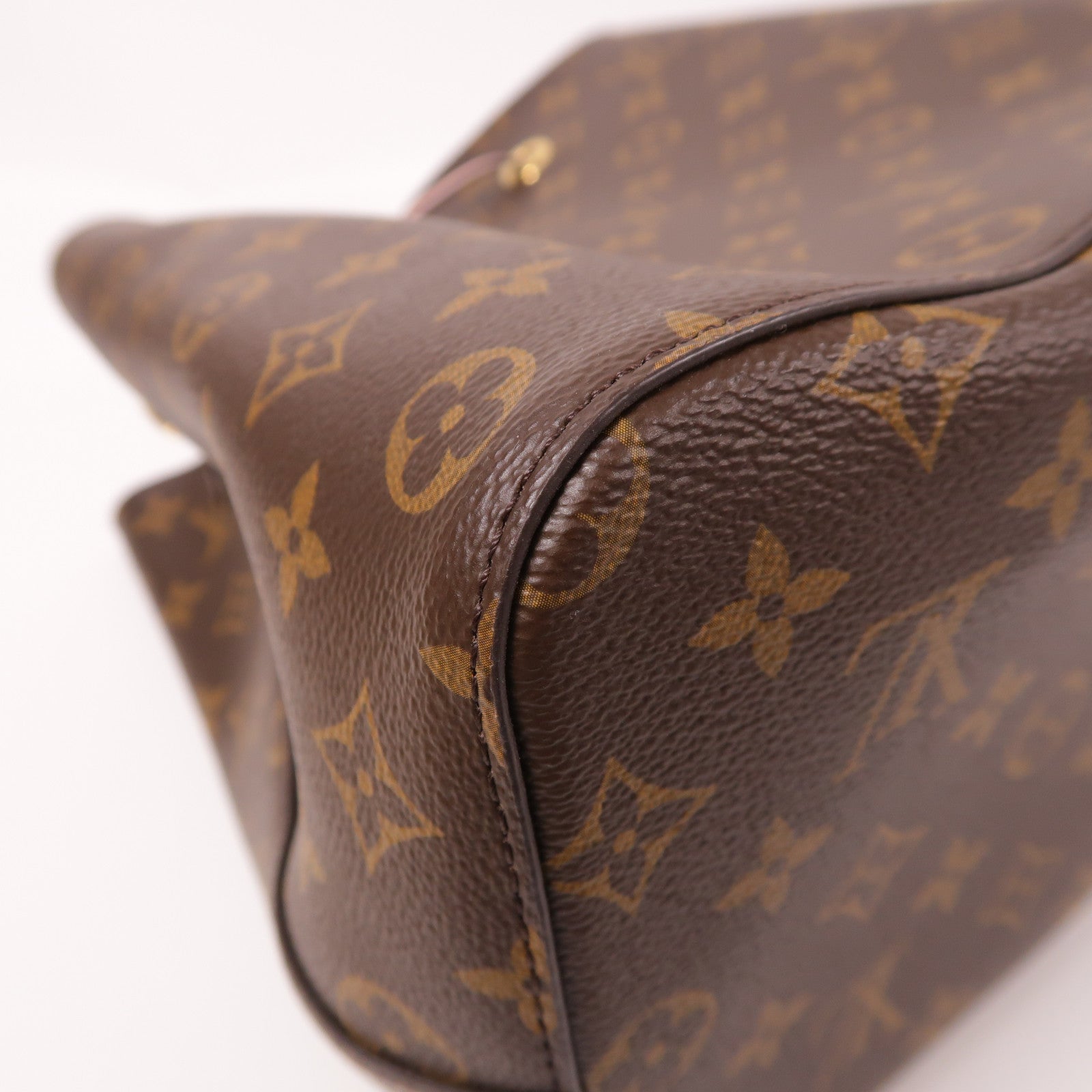 LOUIS VUITTON Monogram Neo Noe MM金扣肩背袋棕色/粉紅色