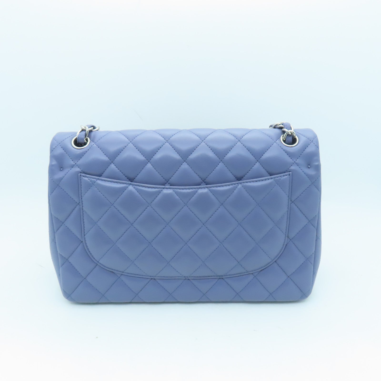 CHANEL Rhombus Sheepskin Leather Chain Shoulder Bag Silver Buckle Handle Chain Belt Shoulder Back Dual-purpose Bag Purple