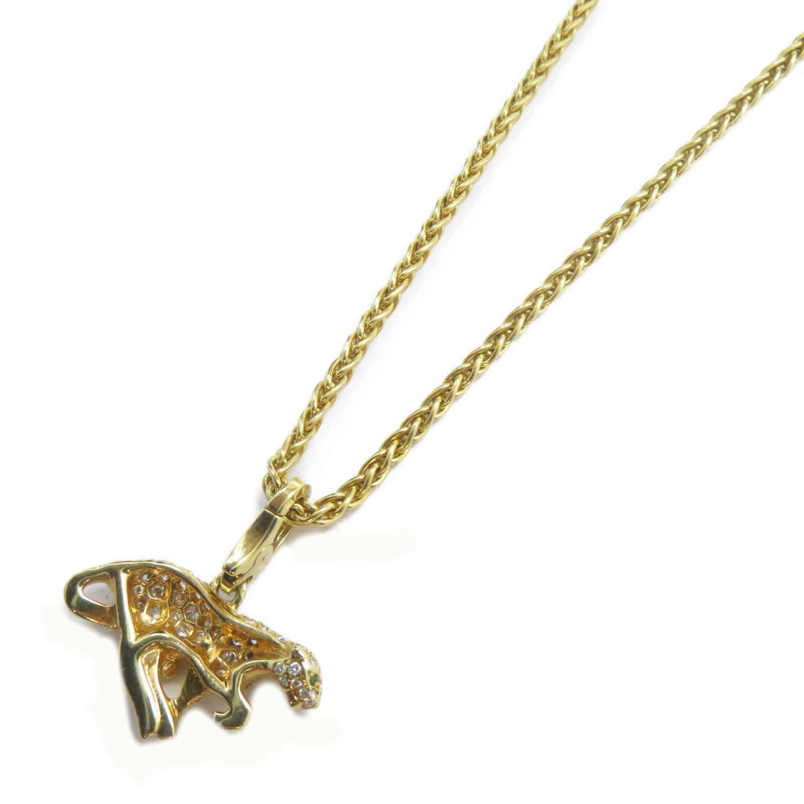 CARTIER 【激減優惠】18K黃金Panthere Diamond Charm Necklace項鍊