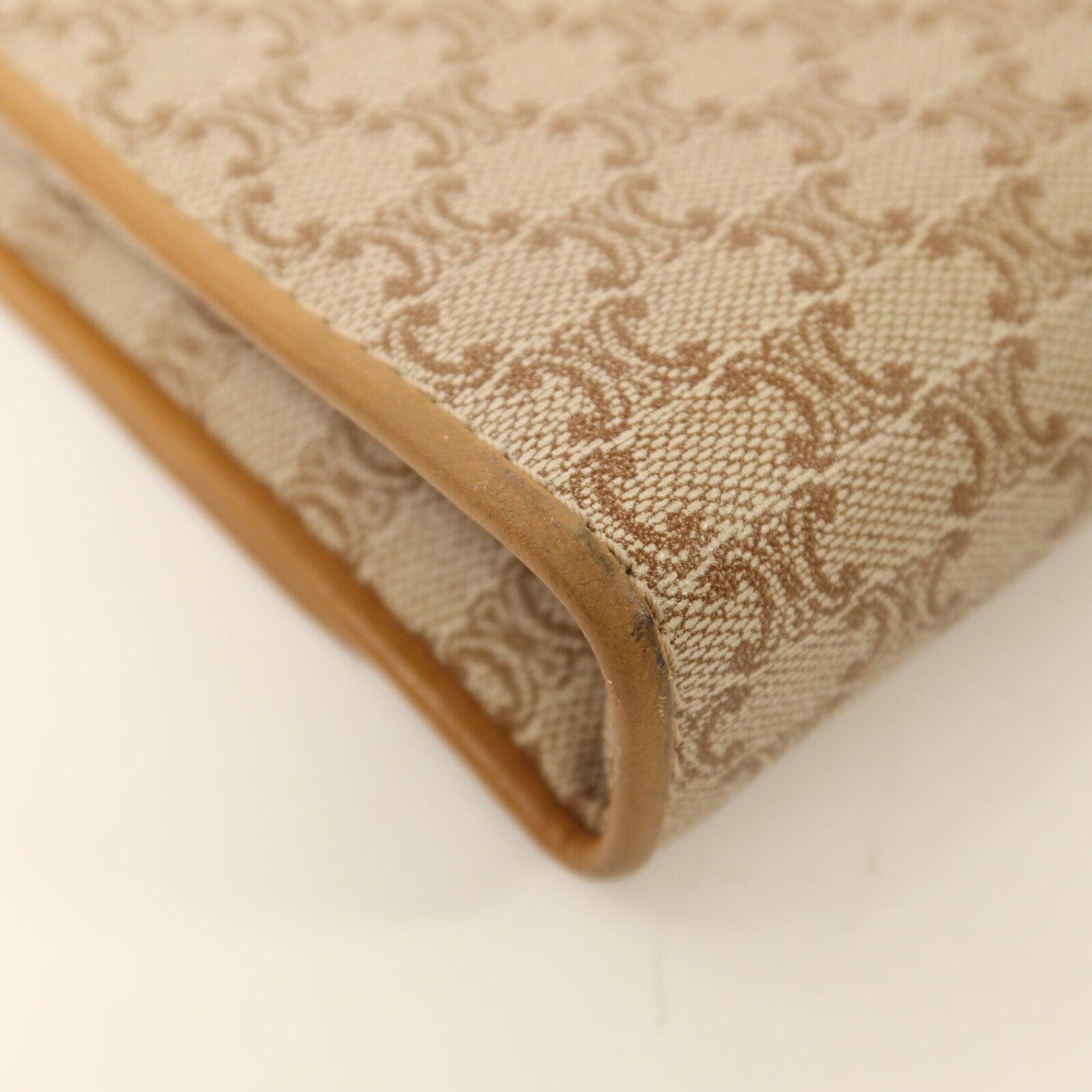 CELINE 塗層帆布Vintage Macadam金扣肩背袋