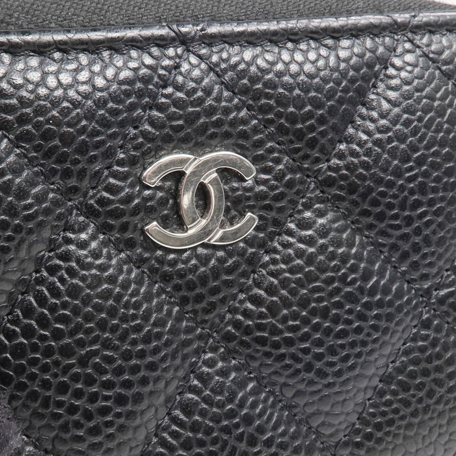 CHANEL 牛皮皮革Card Holder銀扣卡片套