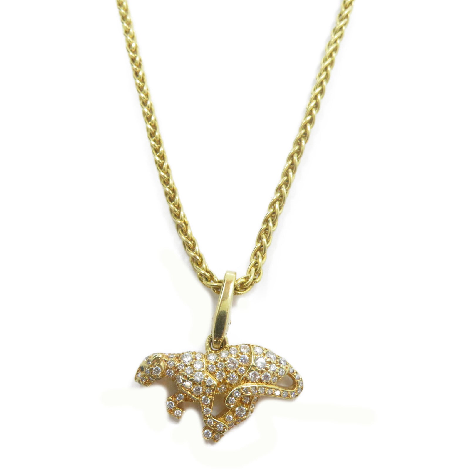 CARTIER 【激減優惠】18K黃金Panthere Diamond Charm Necklace項鍊