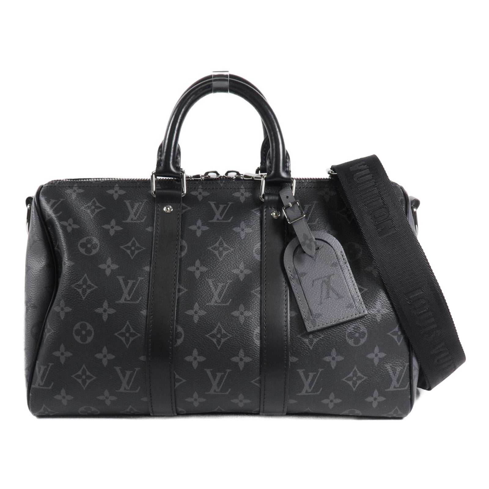 LOUIS VUITTON Monogram Eclipse Keepall Bandouliere 35手挽肩背兩用袋