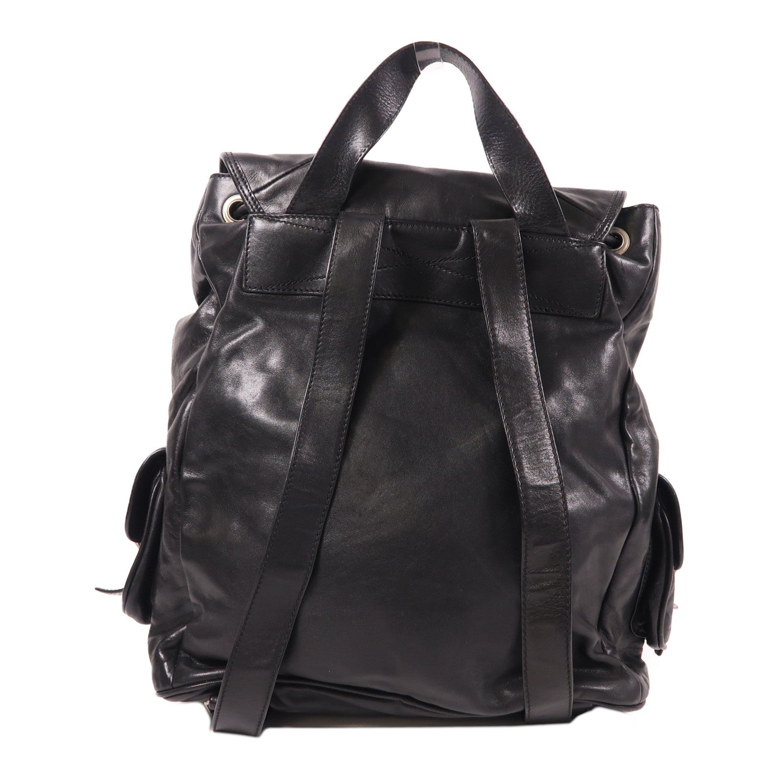 YVES SAINT LAURENT 牛皮皮革Backpack銀扣背包