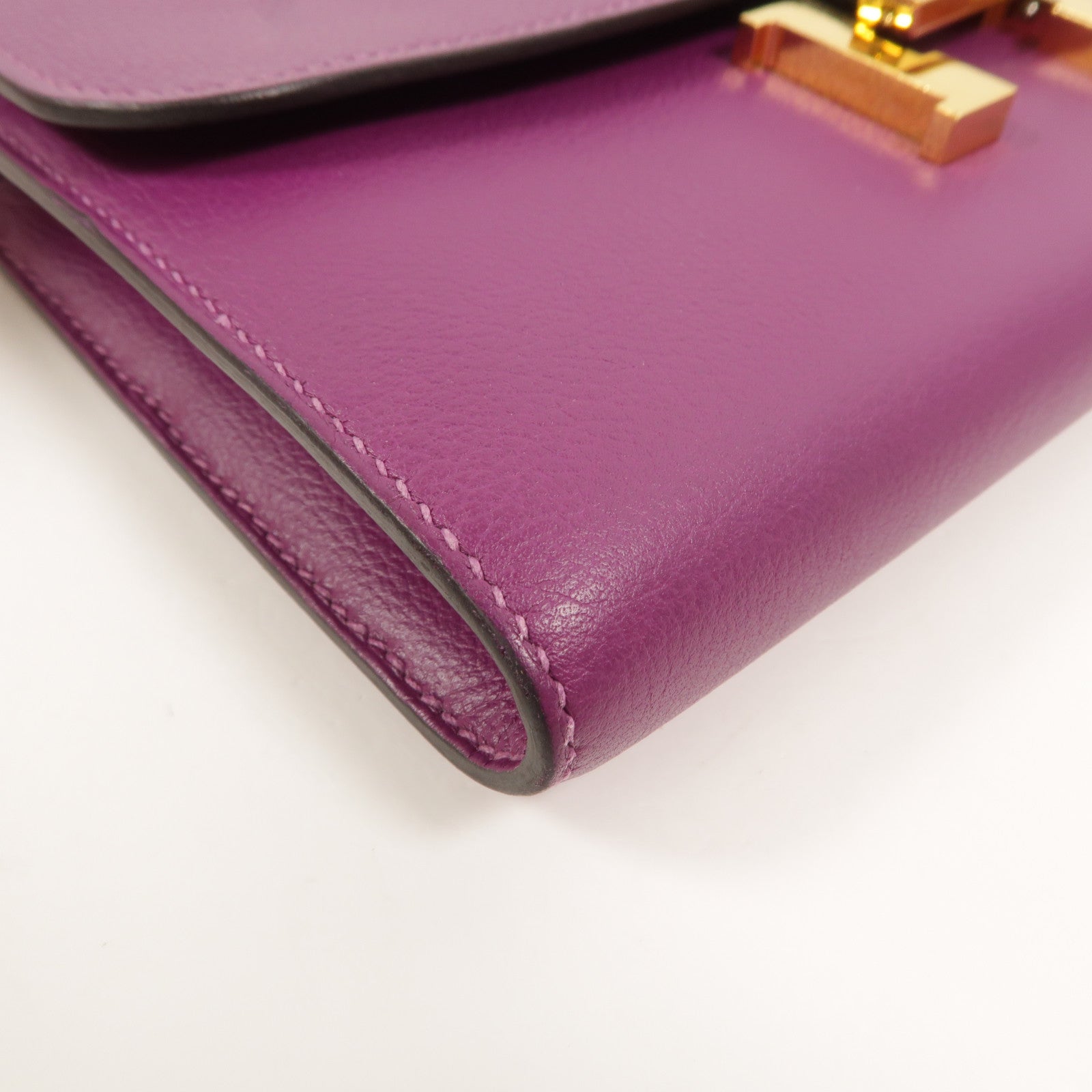HERMES Evercolor皮革Constance Long Wallet長錢包Anemone