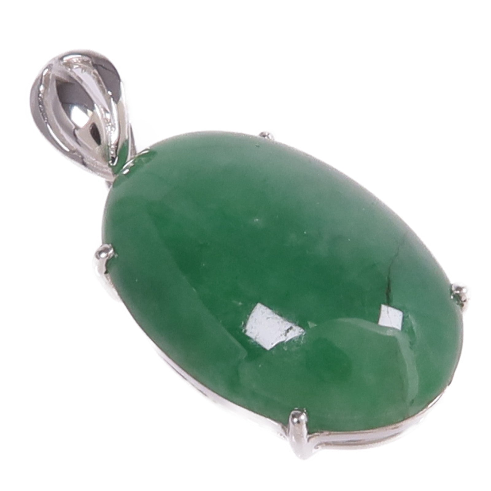 JEWELRY 18K白金Jade Pendant Top翡翠吊墜