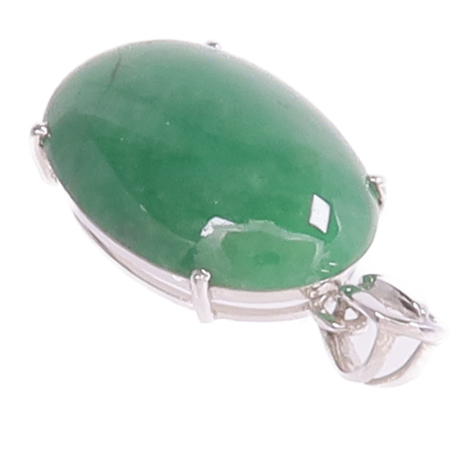 JEWELRY 18K白金Jade Pendant Top翡翠吊墜