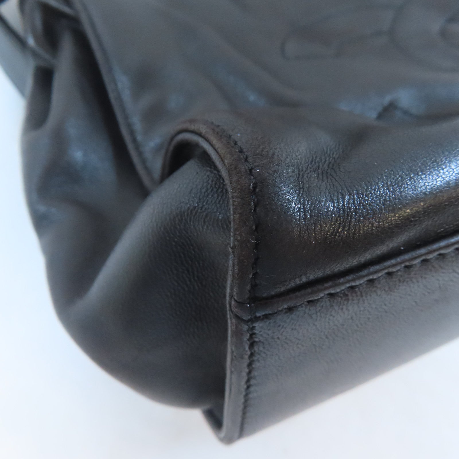 CHANEL 皮革Shoulder Bag金扣肩背袋黑色