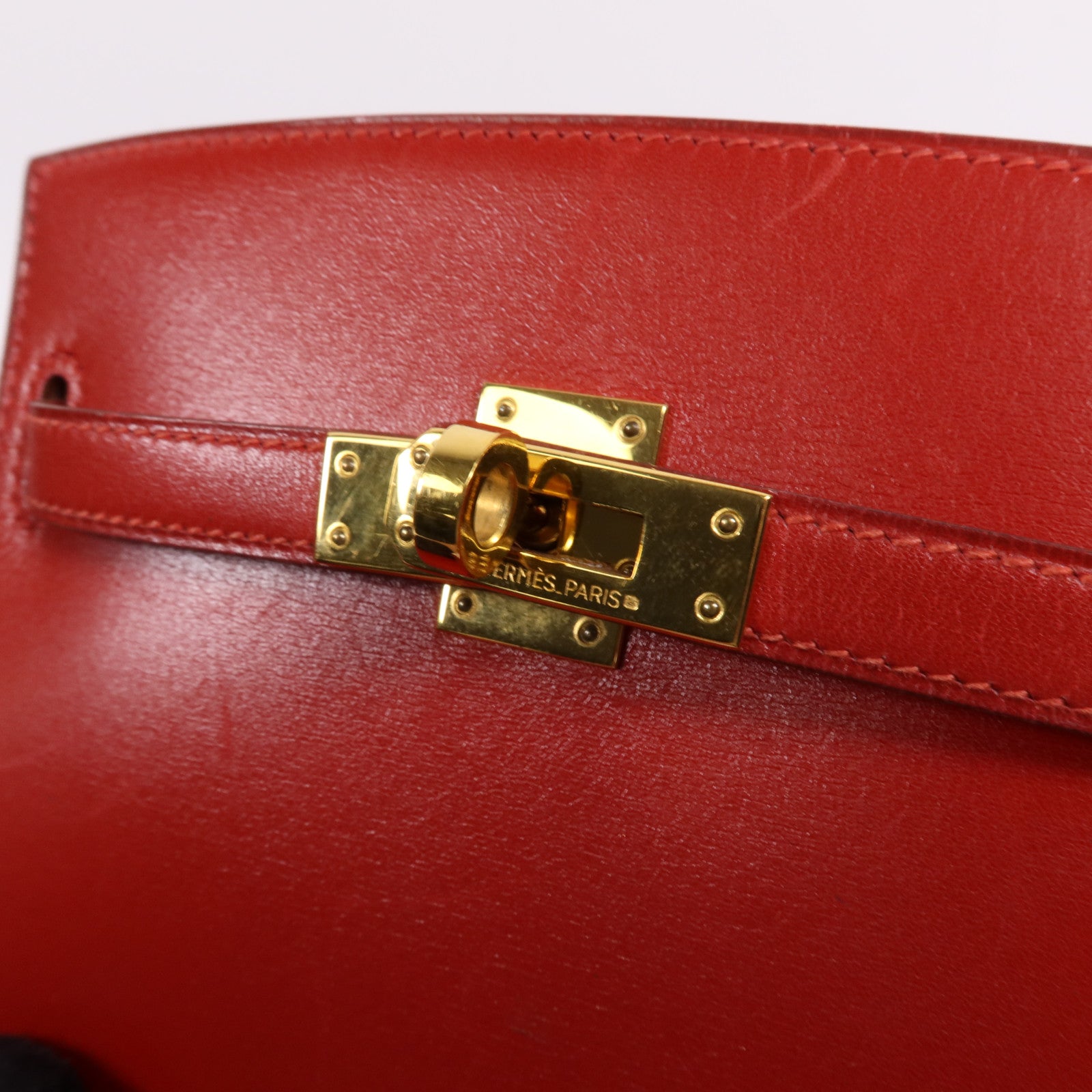 HERMES Box Calf皮革Sac Kelly Sport金扣肩背袋