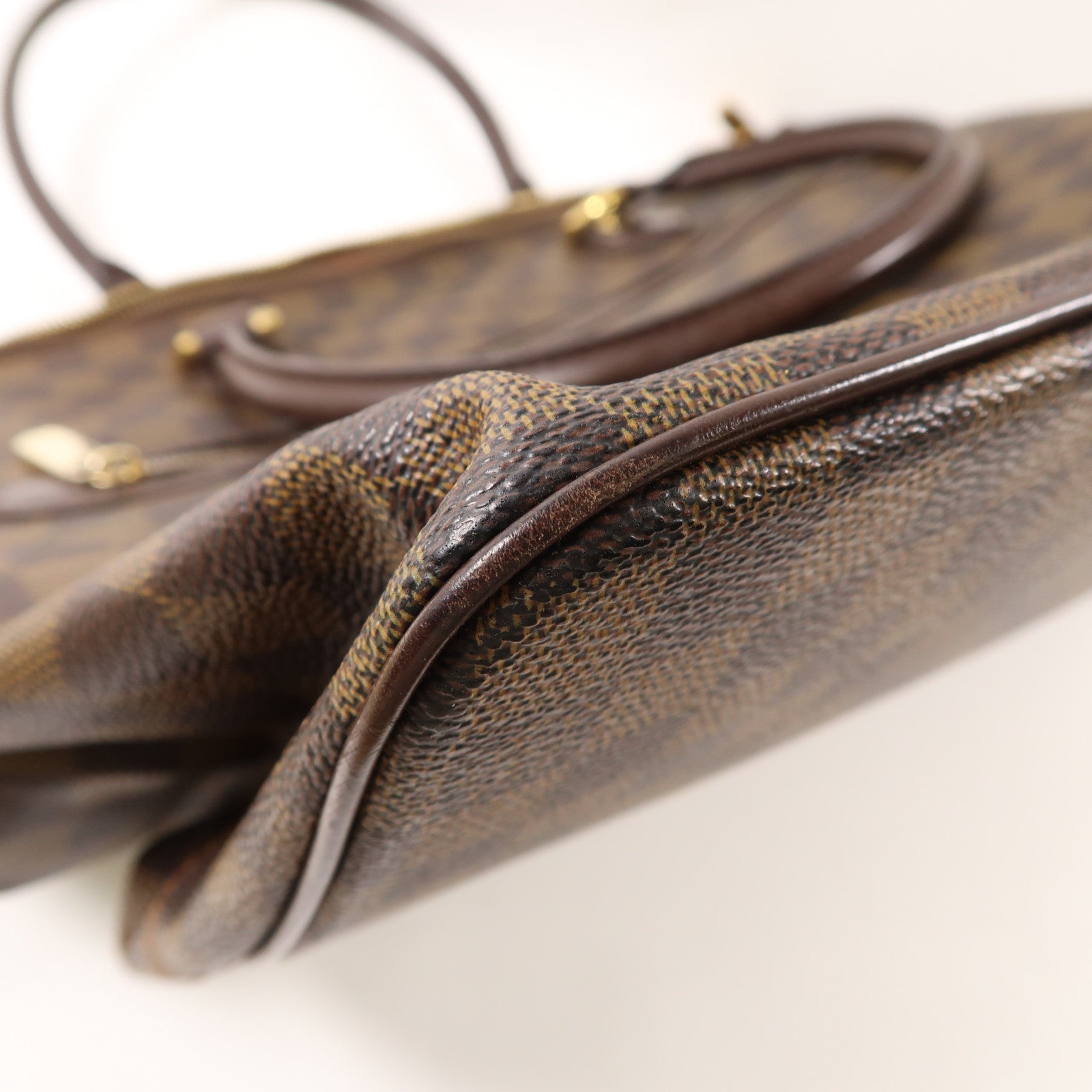 LOUIS VUITTON Damier Saleya GM金扣肩背袋棕色