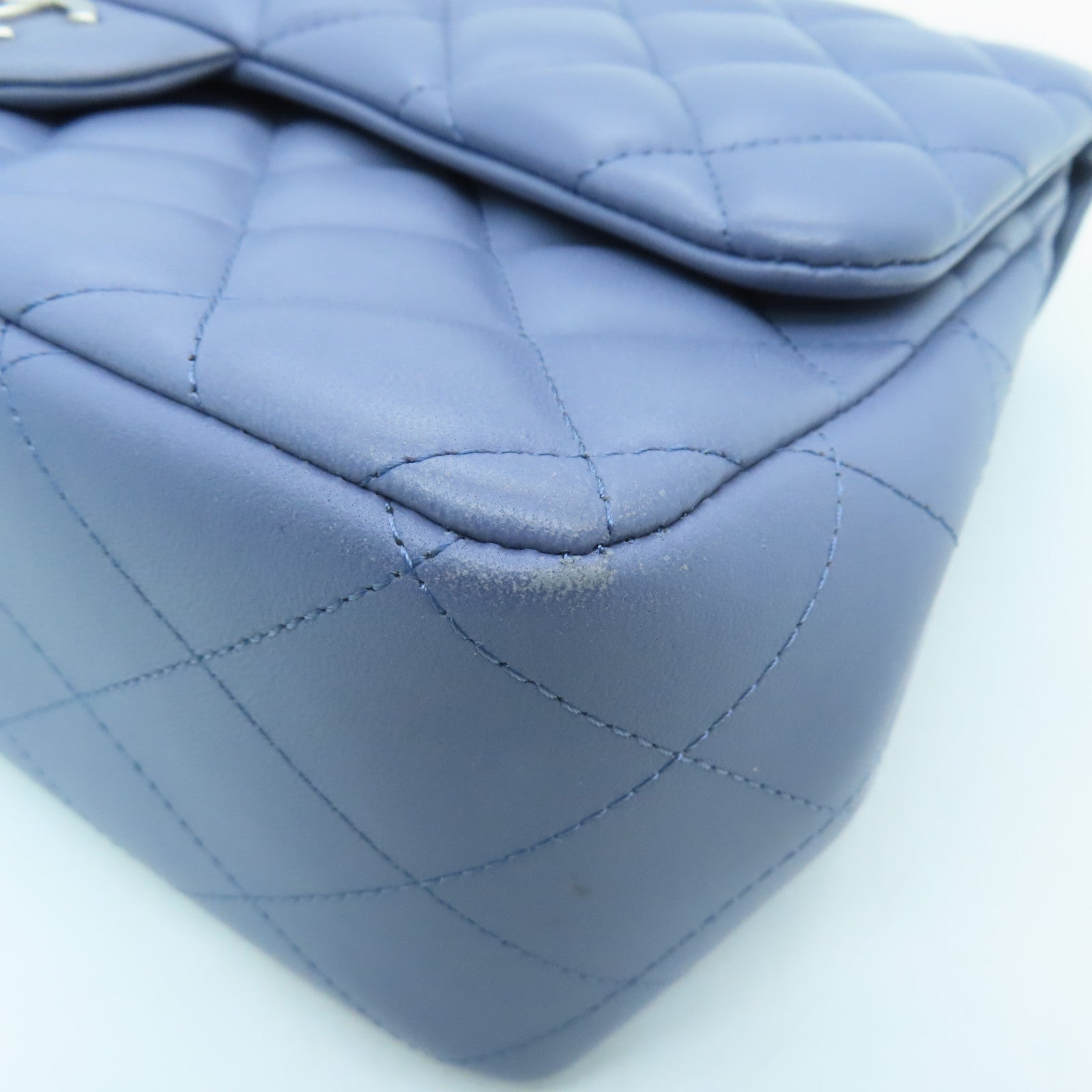 CHANEL Rhombus Sheepskin Leather Chain Shoulder Bag Silver Buckle Handle Chain Belt Shoulder Back Dual-purpose Bag Purple