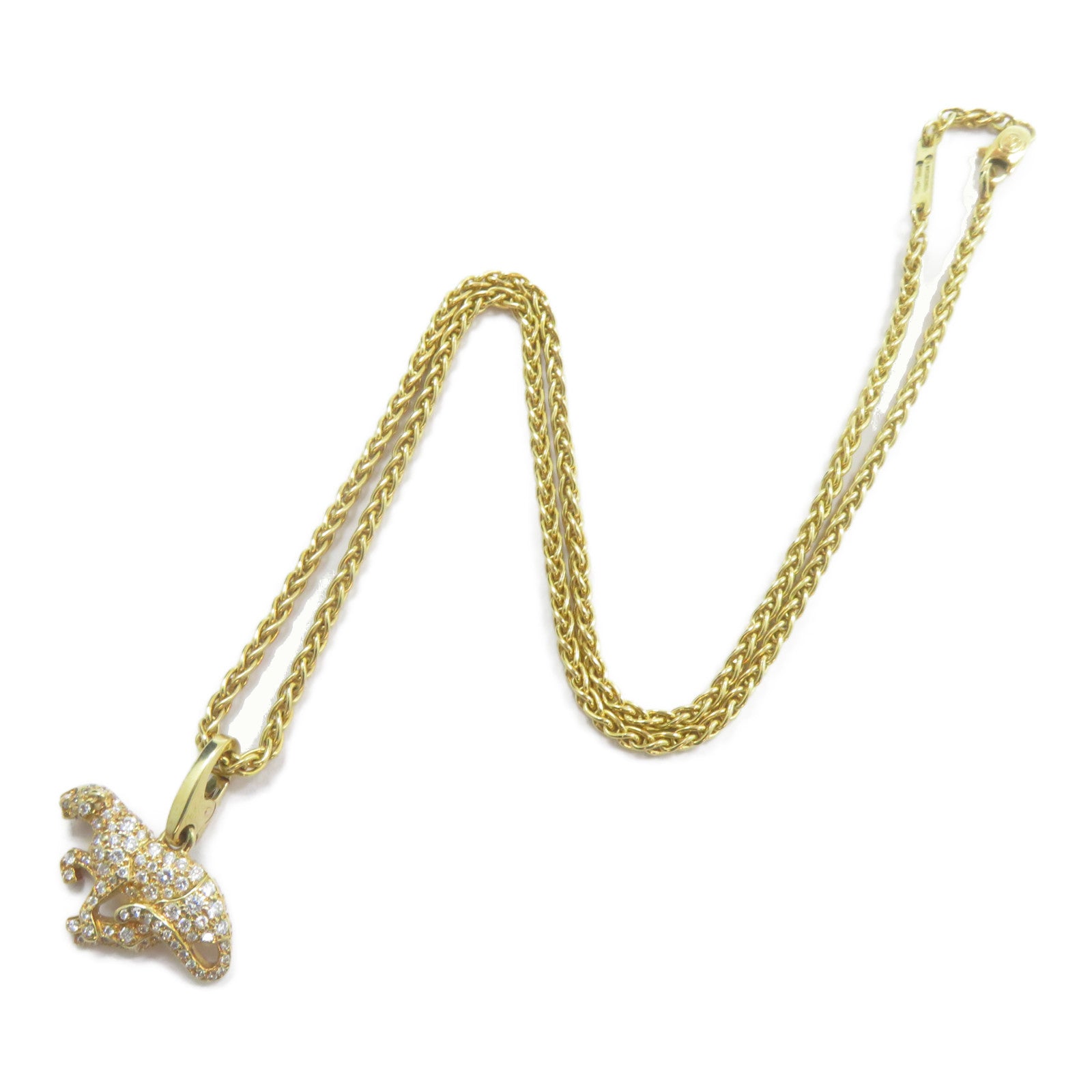 CARTIER 【激減優惠】18K黃金Panthere Diamond Charm Necklace項鍊
