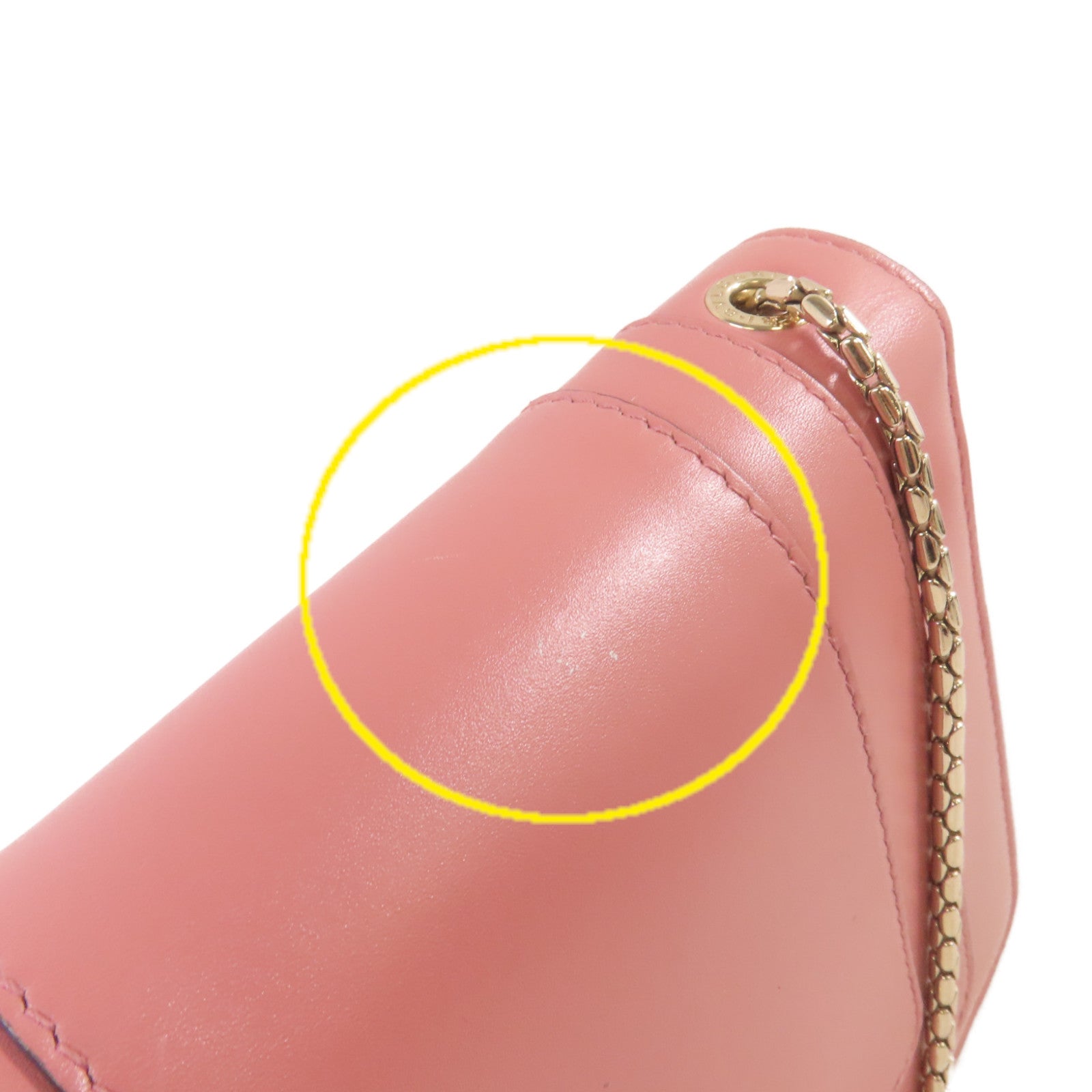 BVLGARI 【激減優惠】牛皮皮革Serpenti Forever Small Shoulder Bag銀扣鏈帶肩背粉紅色